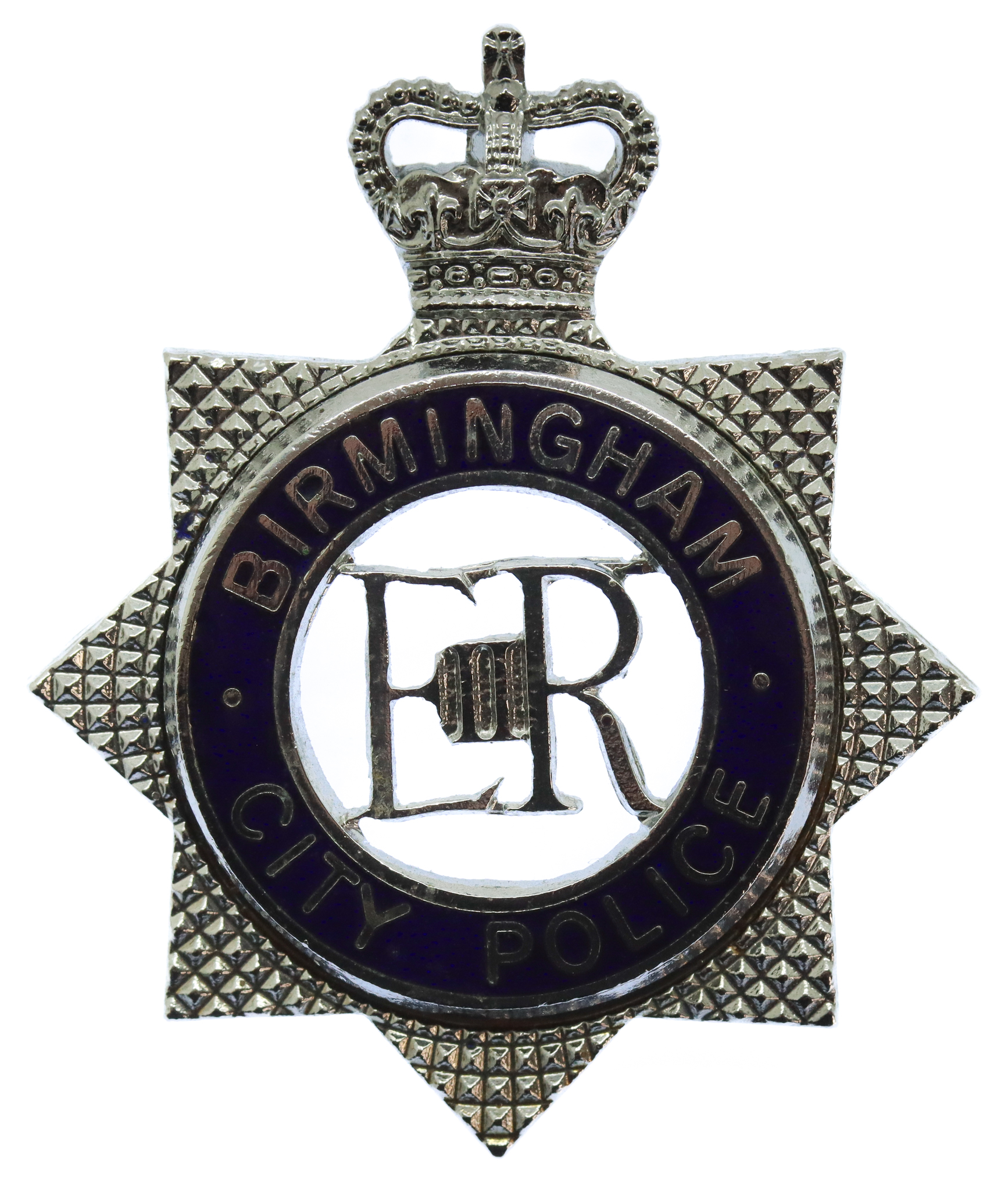 Birmingham City Police Senior Officer's Enamelled Cap Badge - Queen's Crown