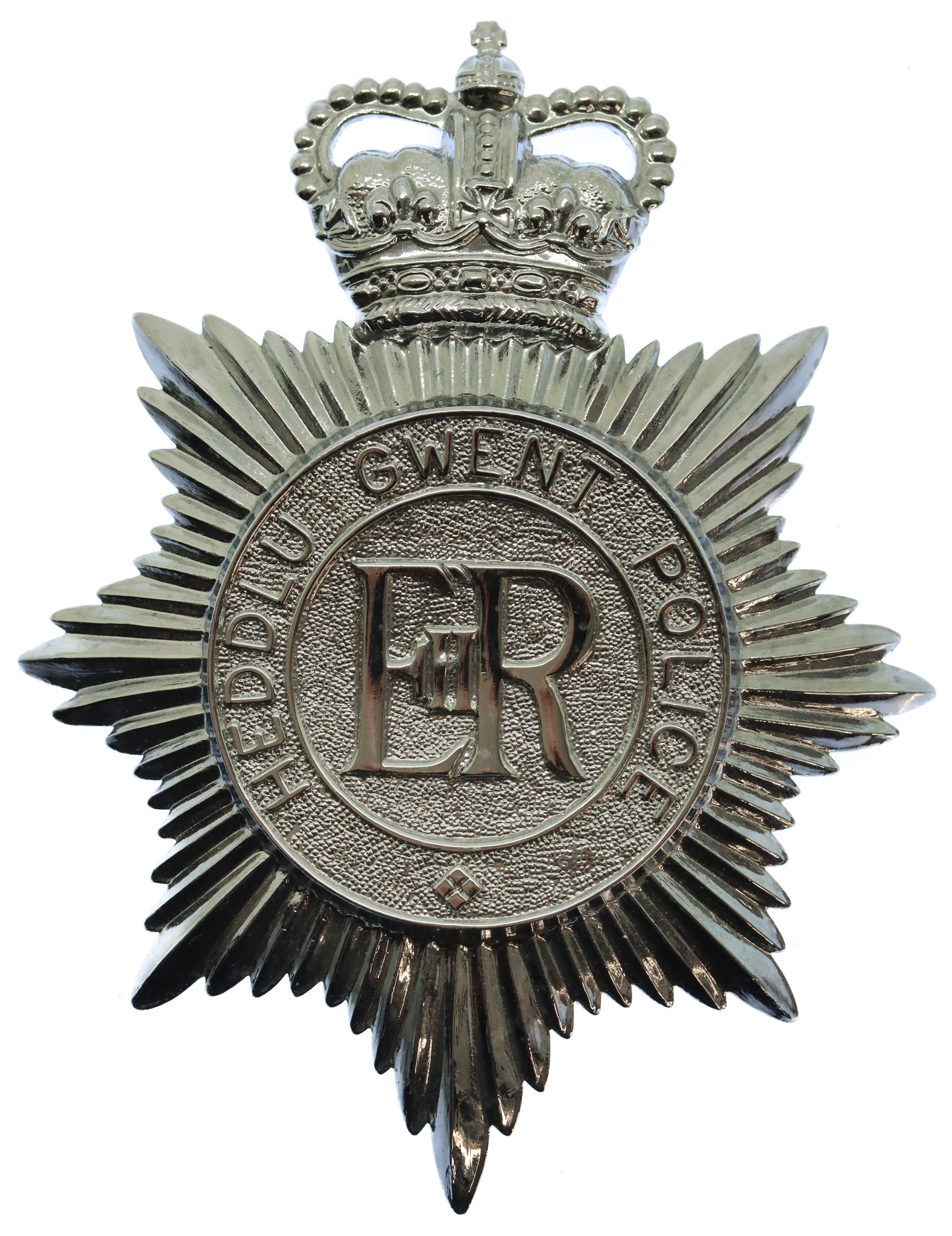 Heddlu Gwent Police Helmet Plate - Queen's Crown