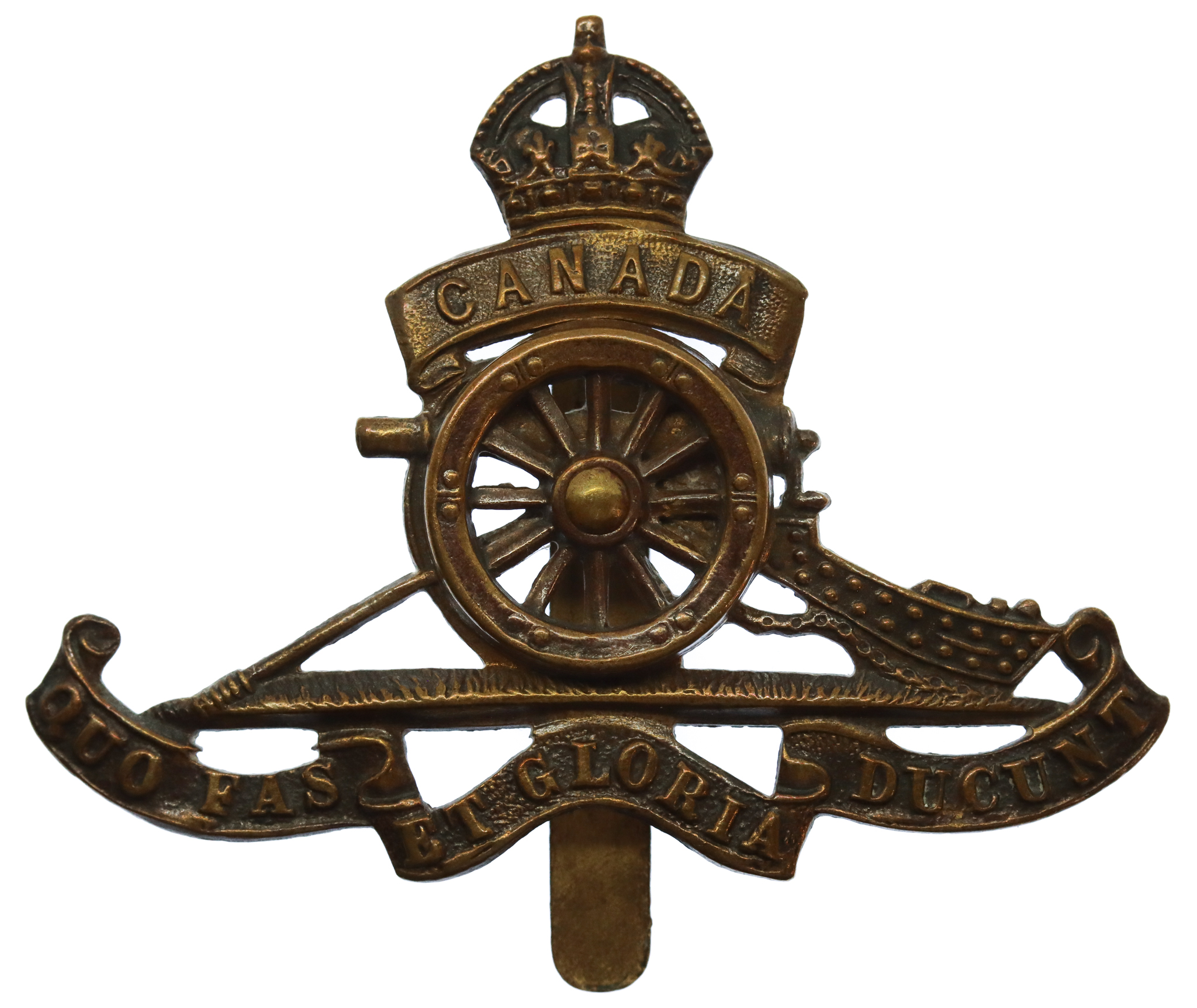 WW1 Canadian Field Artillery Cap Badge (Revolving Wheel)