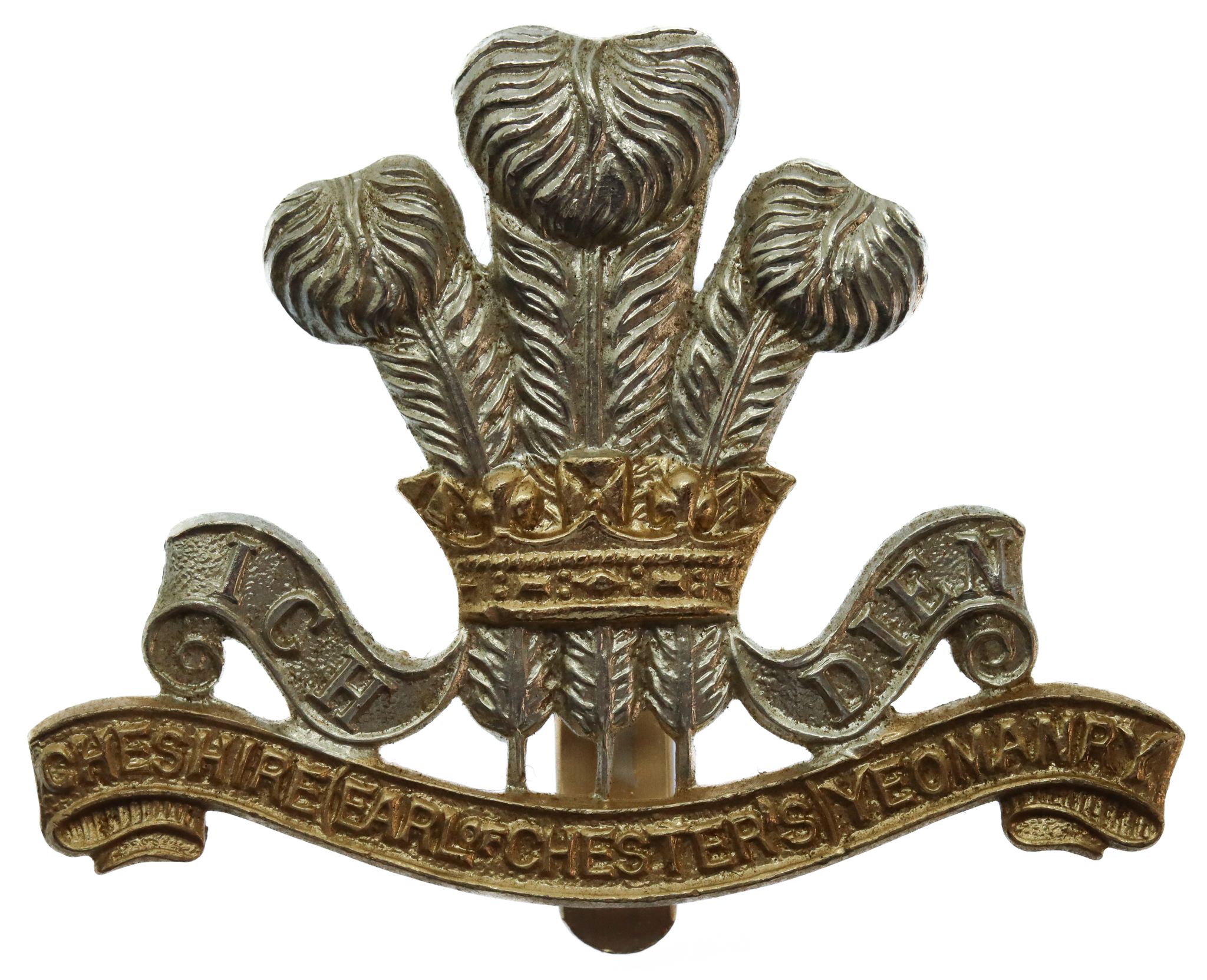 Cheshire (Earl of Chester's) Yeomanry Anodised (Staybrite) Cap Badge