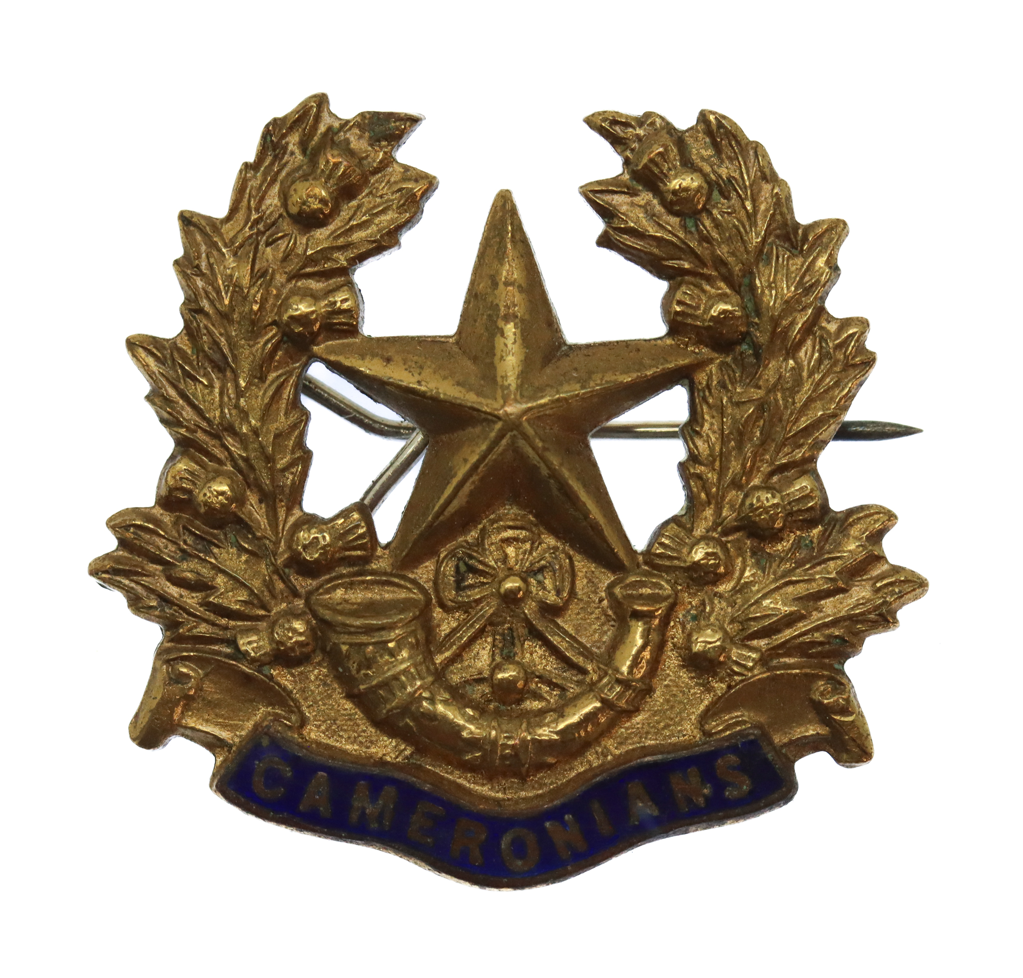 Cameronians (Scottish Rifles) Enamelled Sweetheart Brooch