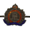 Suffolk Regiment Sterling Silver & Enamel Sweetheart Brooch - King's Crown