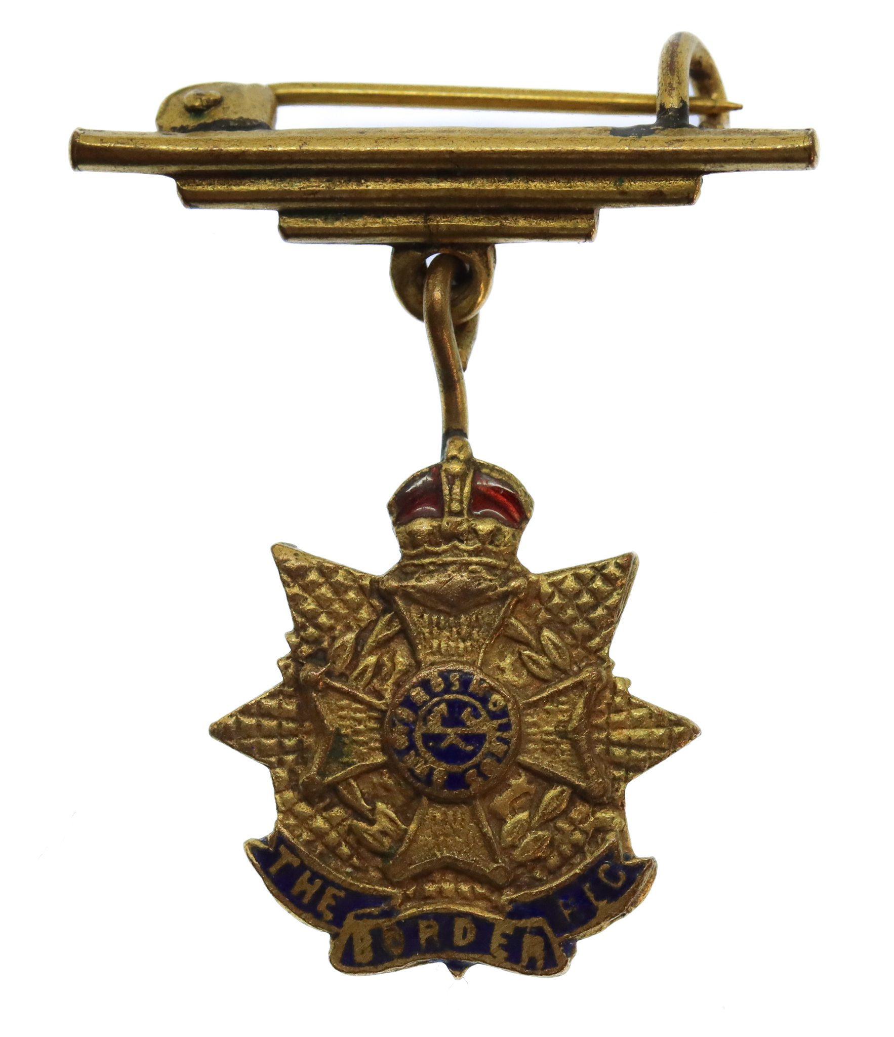 Border Regiment Brass & Enamel Sweetheart Brooch 