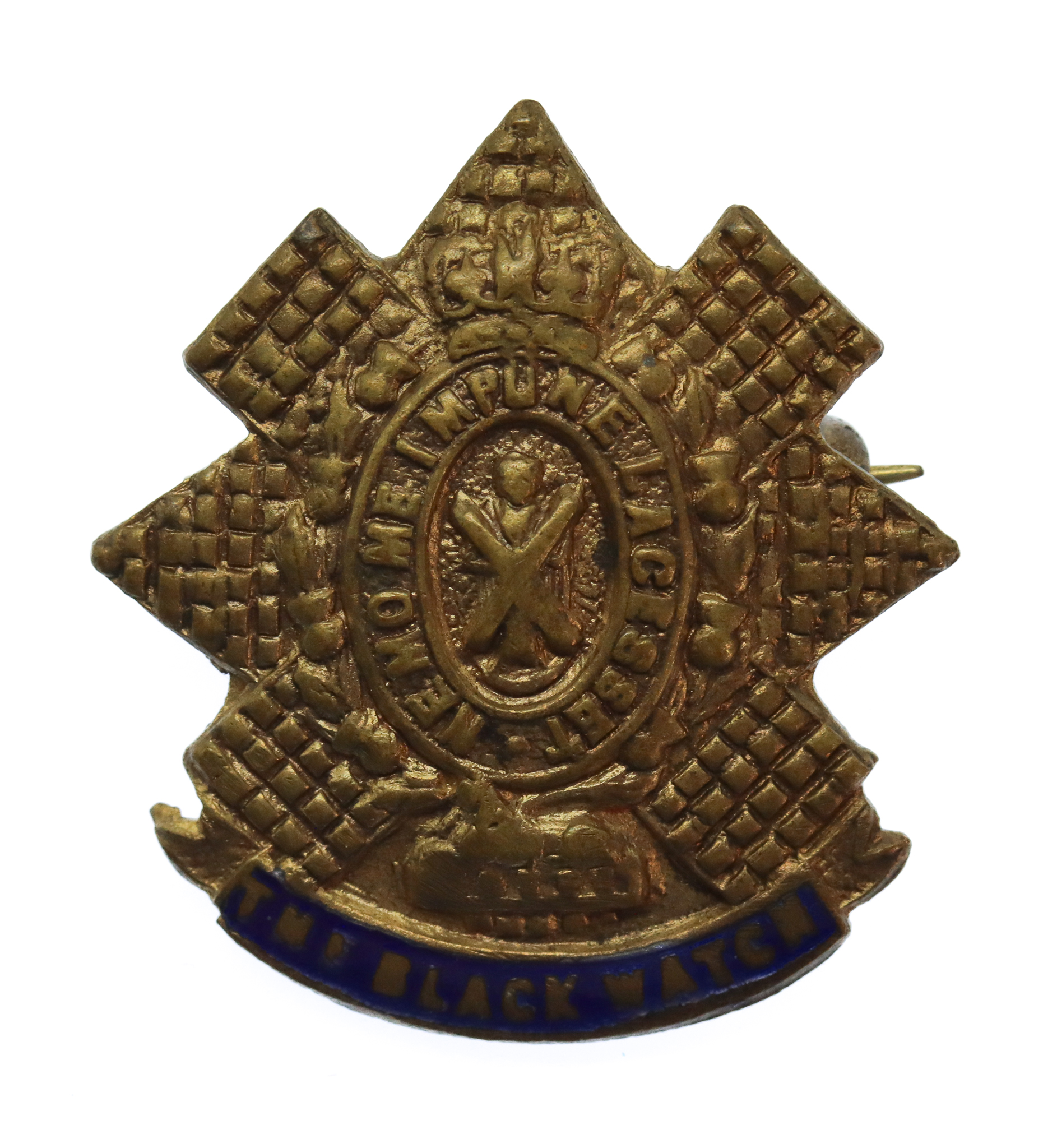 Black Watch (Royal Highlanders) Brass & Enamel Sweetheart Brooch