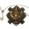 Highland Light Infantry (H.L.I.) 15ct Gold, Silver & Enamel Sweetheart Brooch - King's Crown