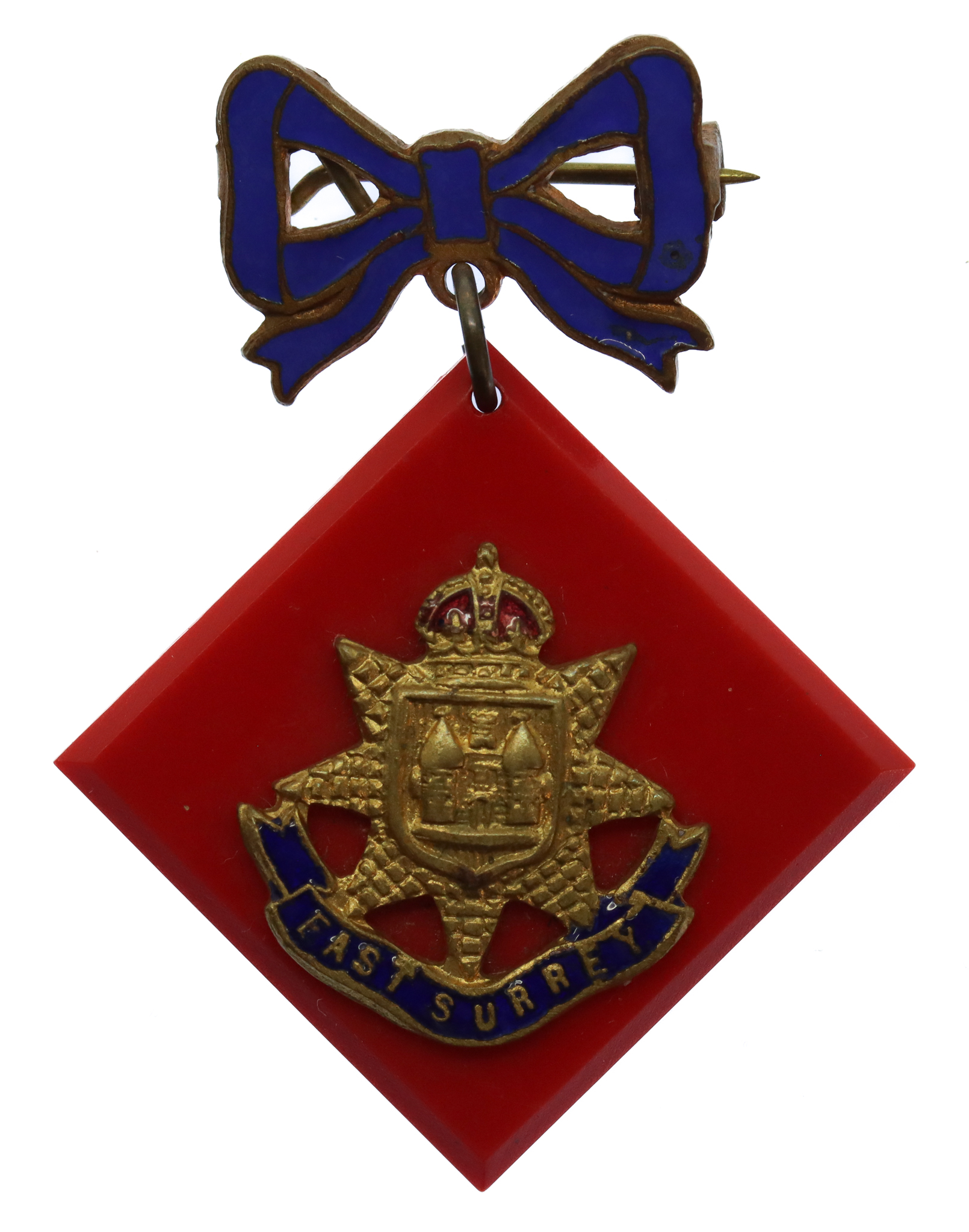 East Surrey Regiment Bow Suspension Sweetheart Brooch
