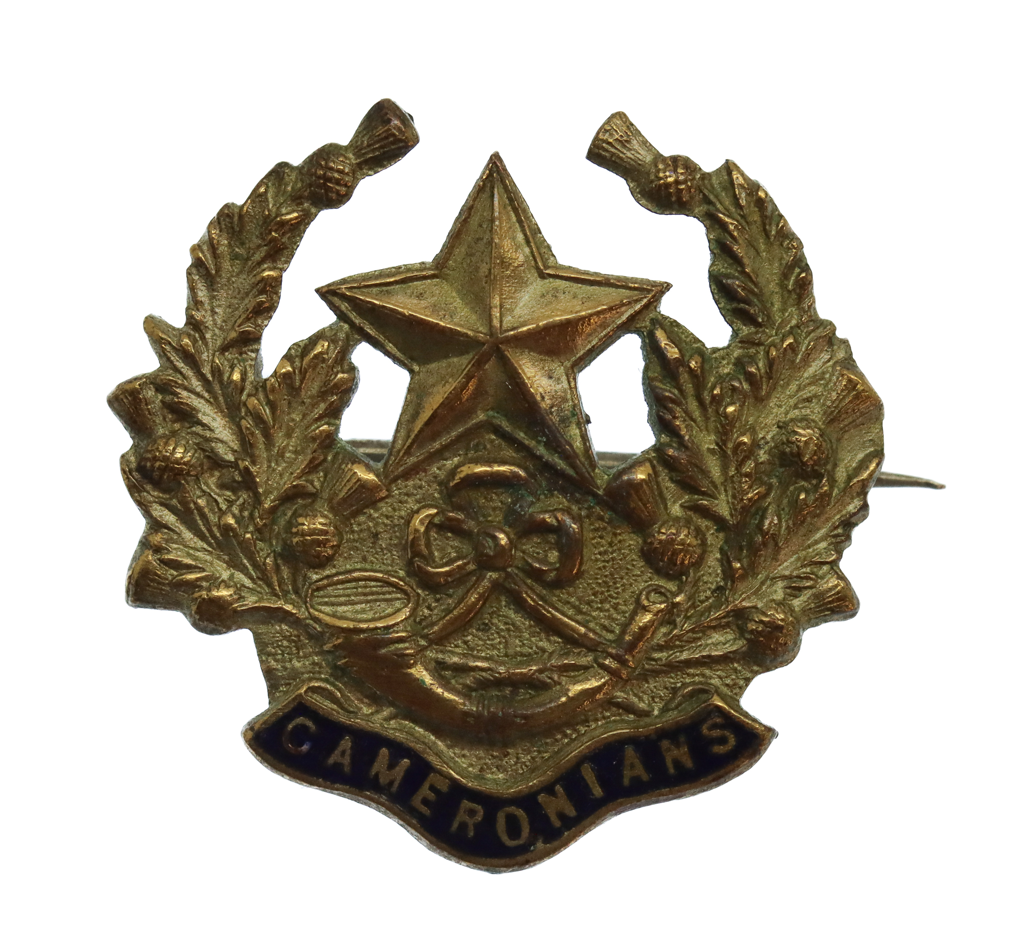 Cameronians (Scottish Rifles) Enamelled Sweetheart Brooch