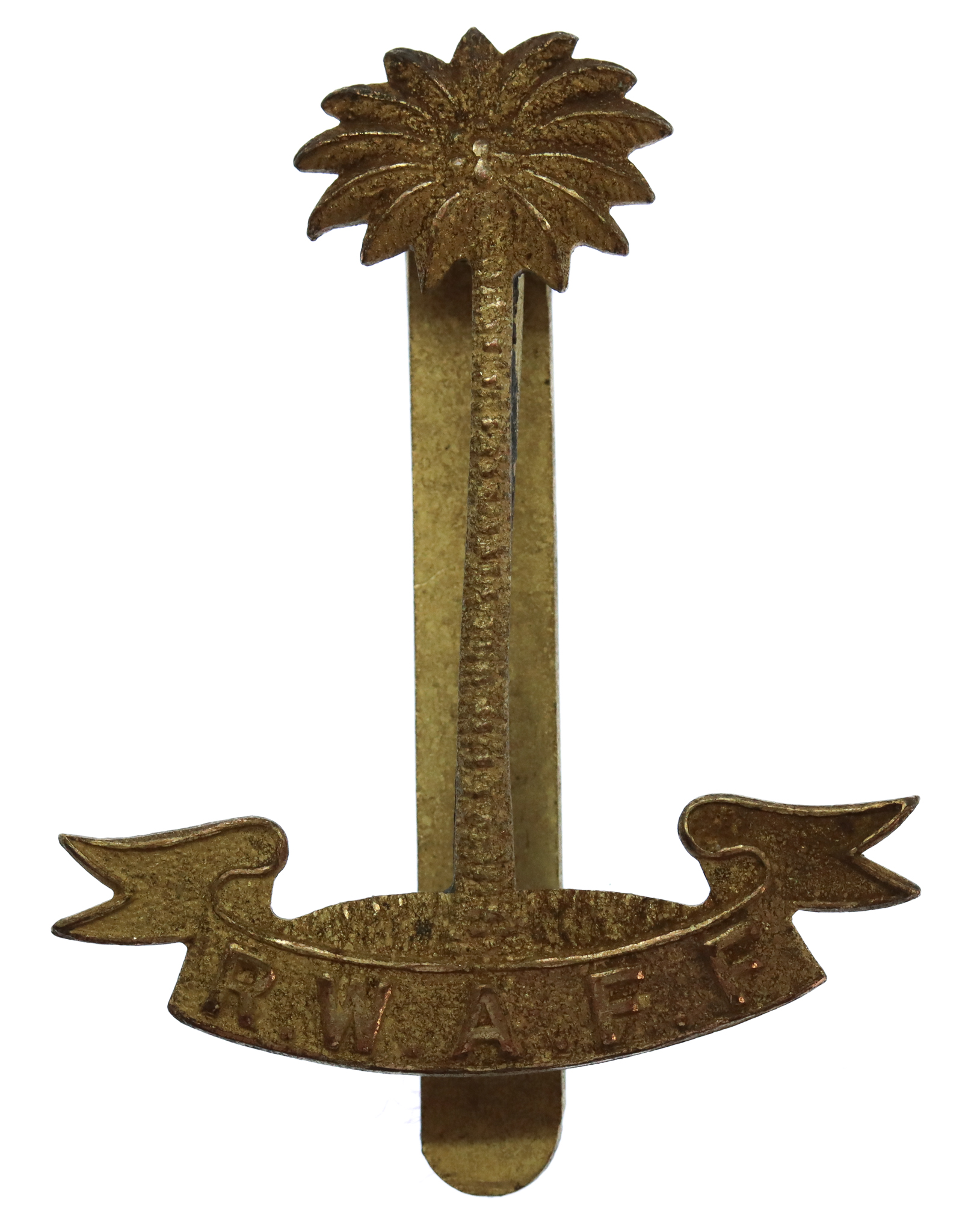Royal West African Frontier Force (R.W.A.F.F.) Gilt Cap Badge