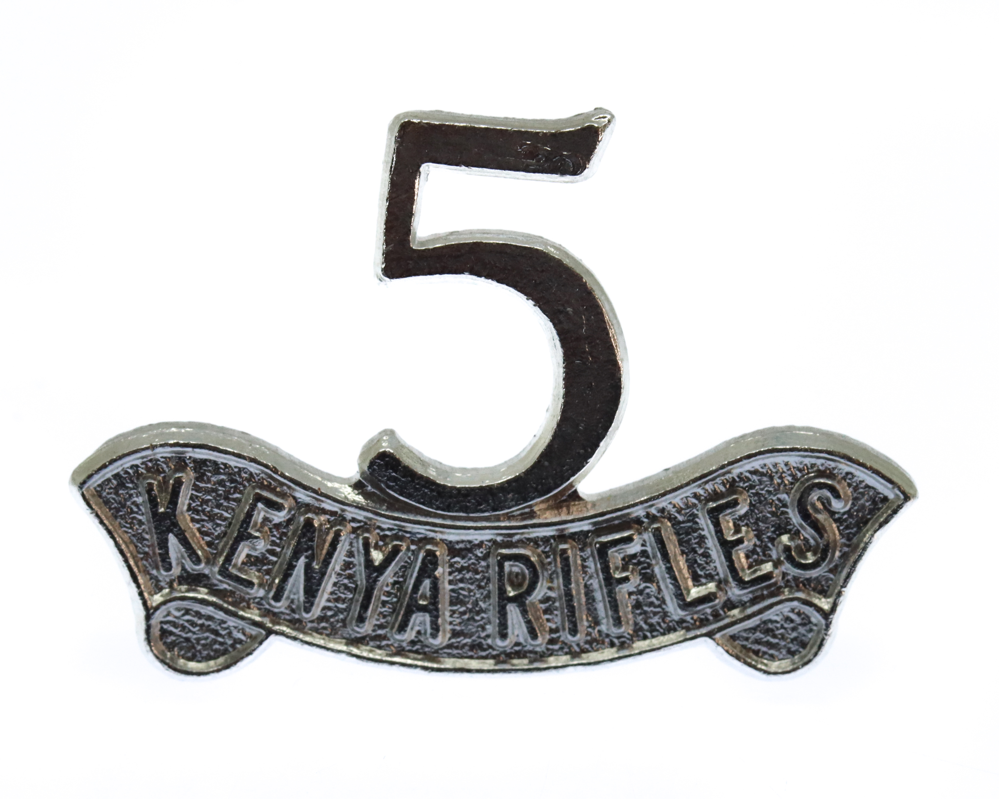 5th Kenya Rifles Anodised (Staybrite) Cap Badge