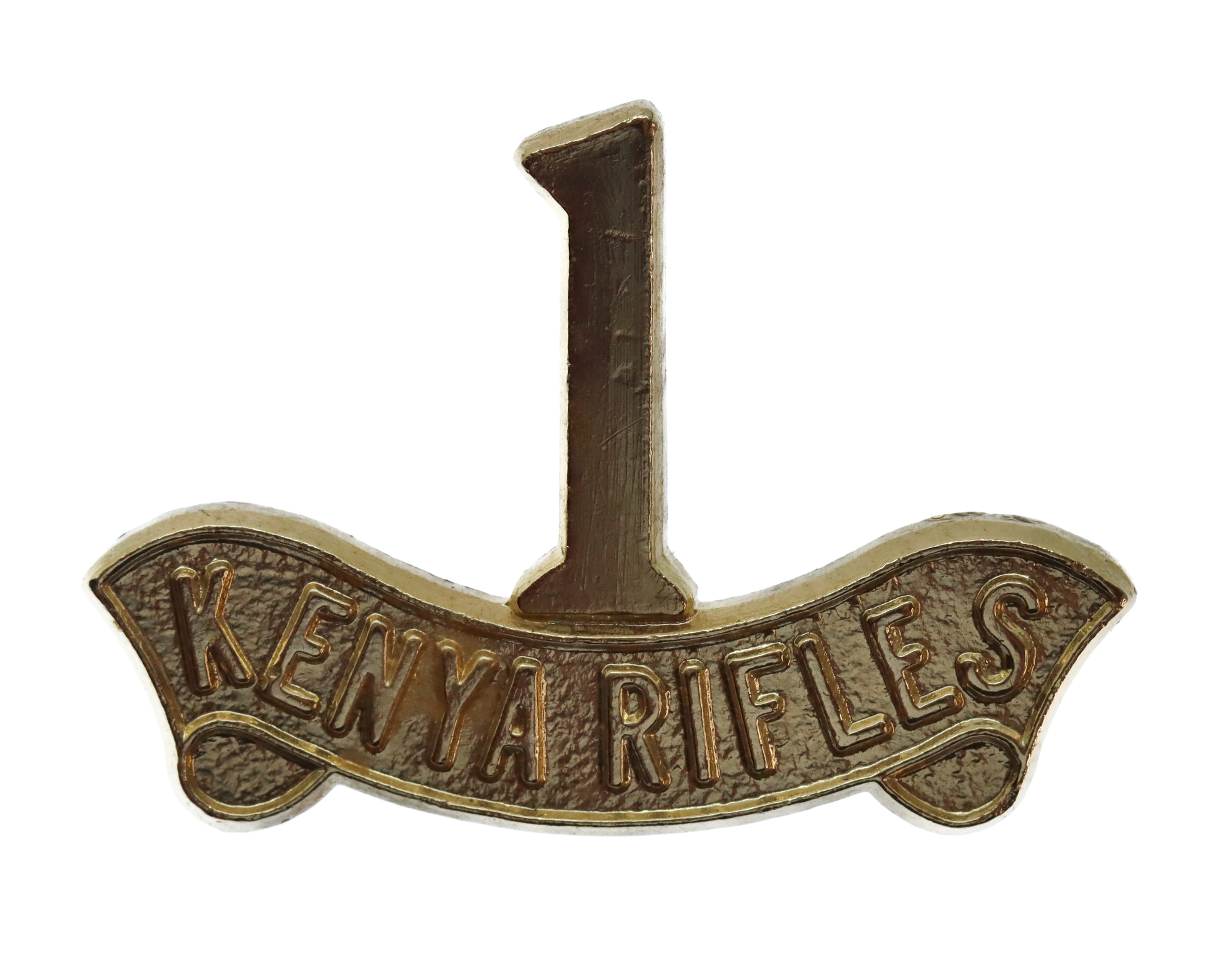 1st Kenya Rifles Anodised (Staybrite) Cap Badge