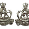 Pair of Rhodesian Light Infantry Anodised (Staybrite) Collar Badges - Queen's Crown