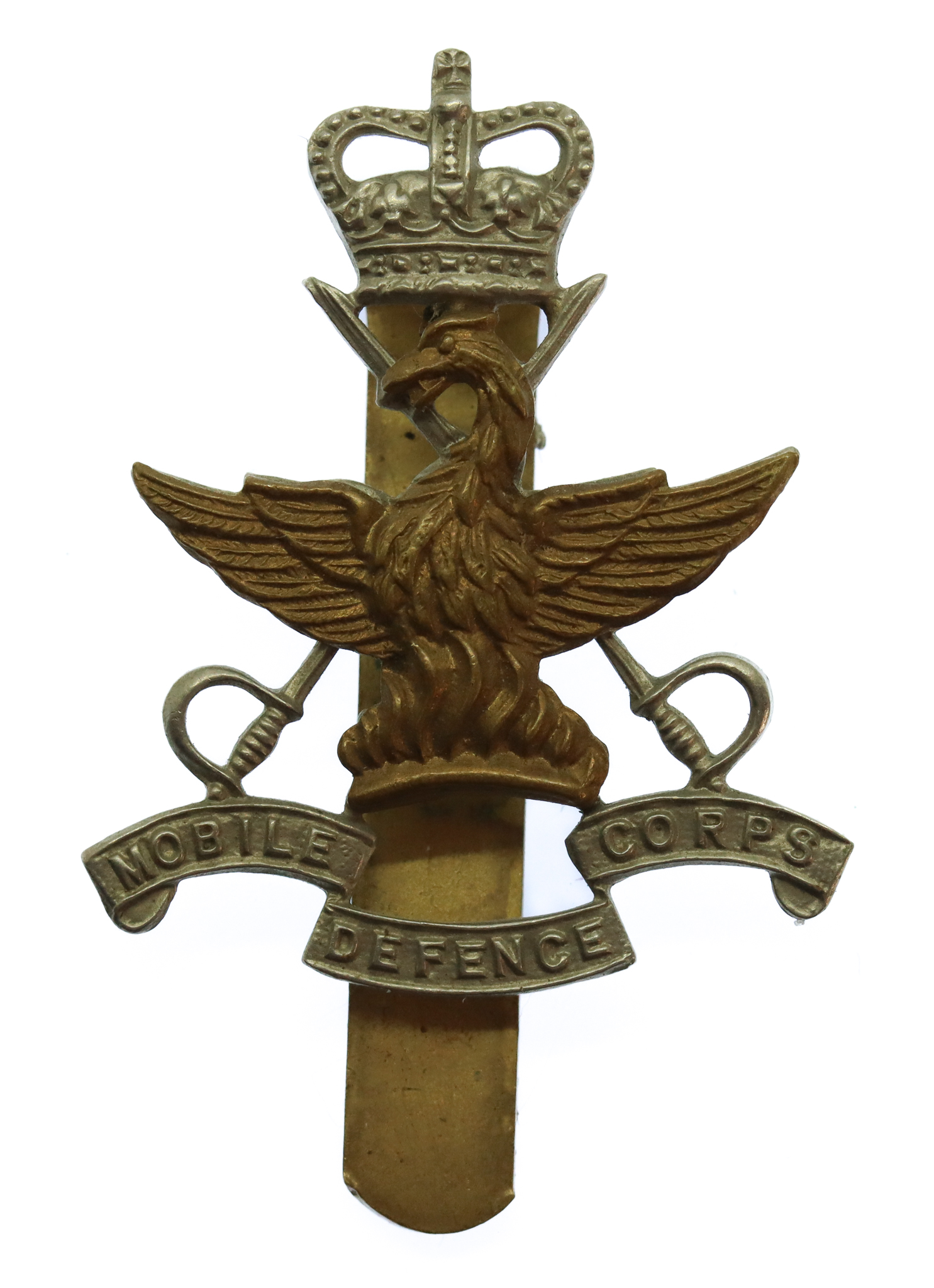 Mobile Defence Corps Bi-Metal Cap Badge - Queen's Crown