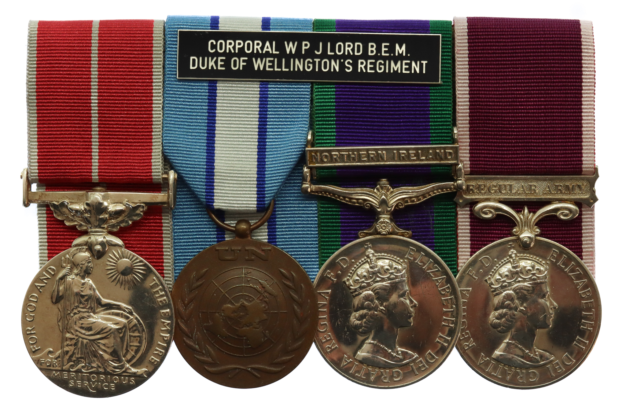 Northern Ireland B.E.M. Medal Group of Four - Cpl. W.P.J. Lord, Duke of Wellington's Regiment (West Riding)