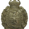 Huddersfield Police White Metal Wreath Helmet Plate - King's Crown
