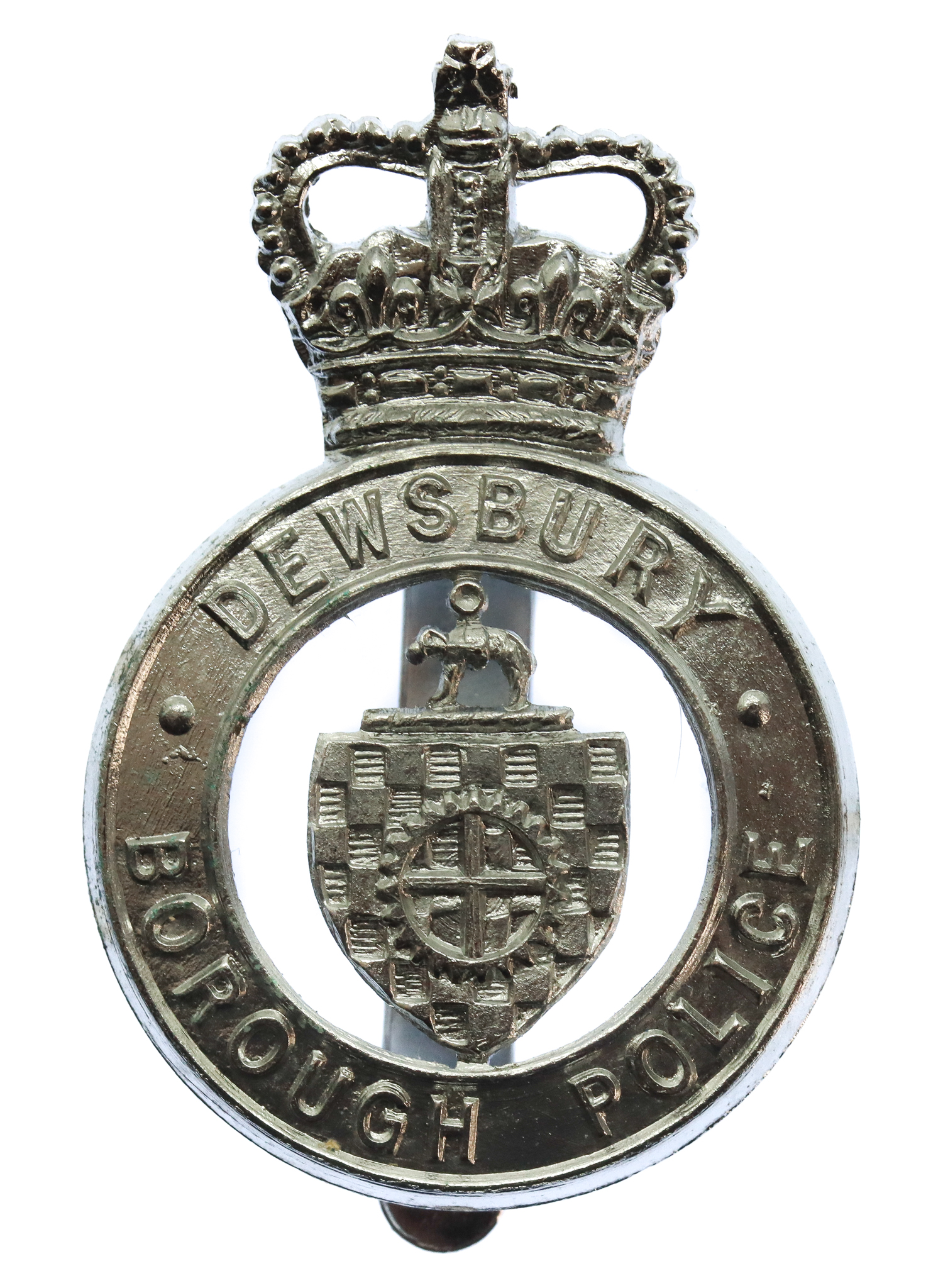 Dewsbury Borough Police Cap Badge - Queen's Crown