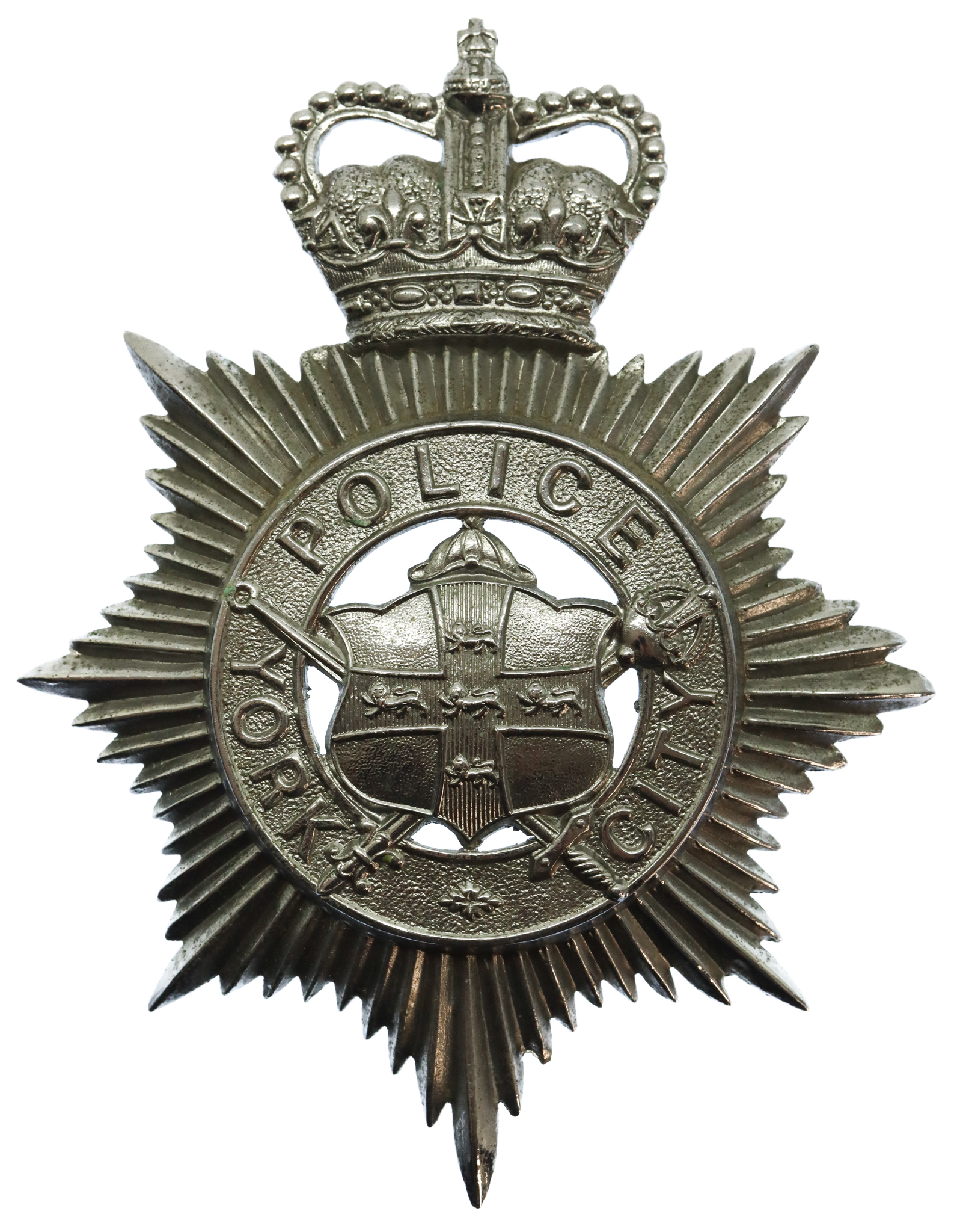 York City Police Helmet Plate - Queen's Crown 