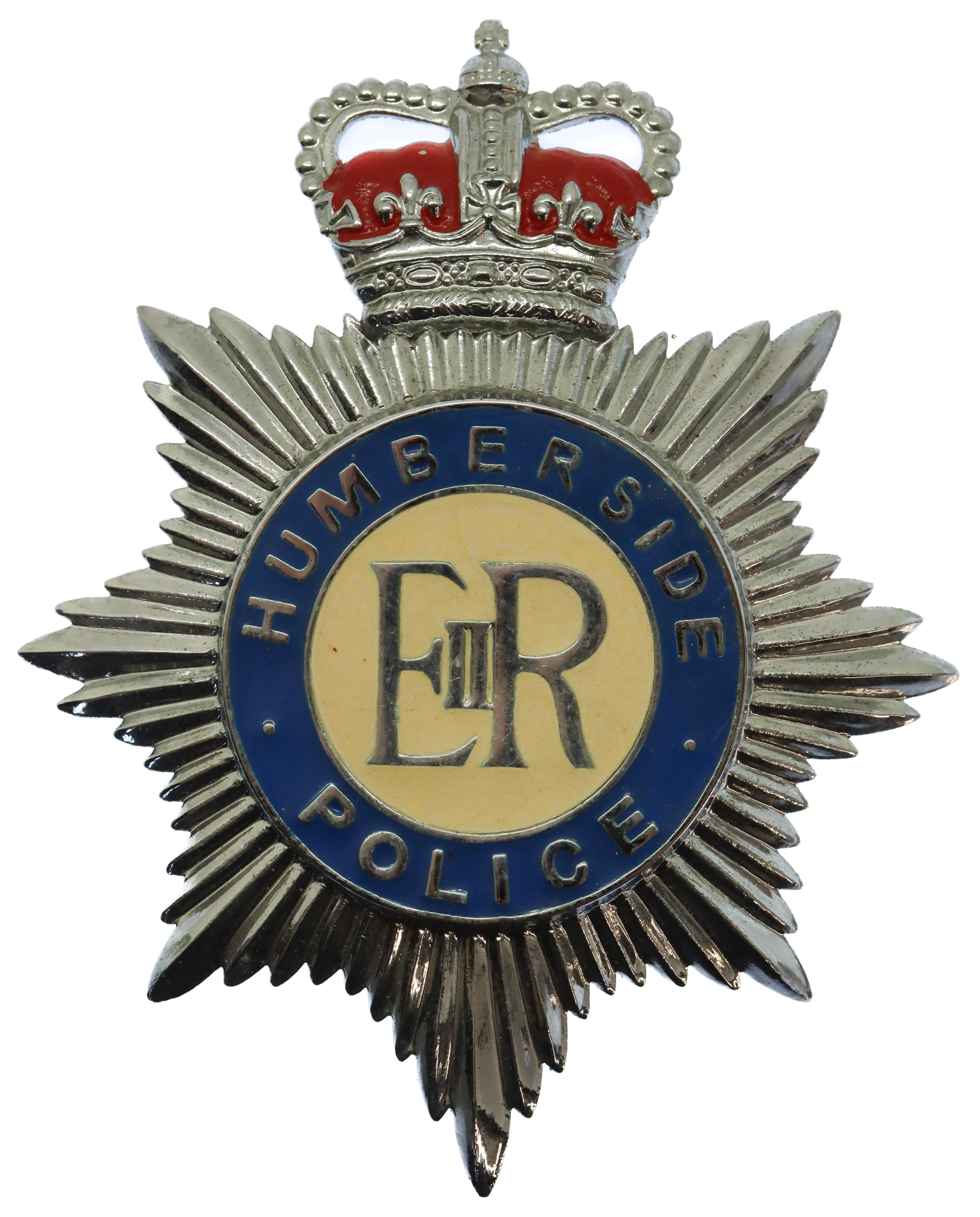 Humberside Police Enamelled Helmet Plate - Queen's Crown