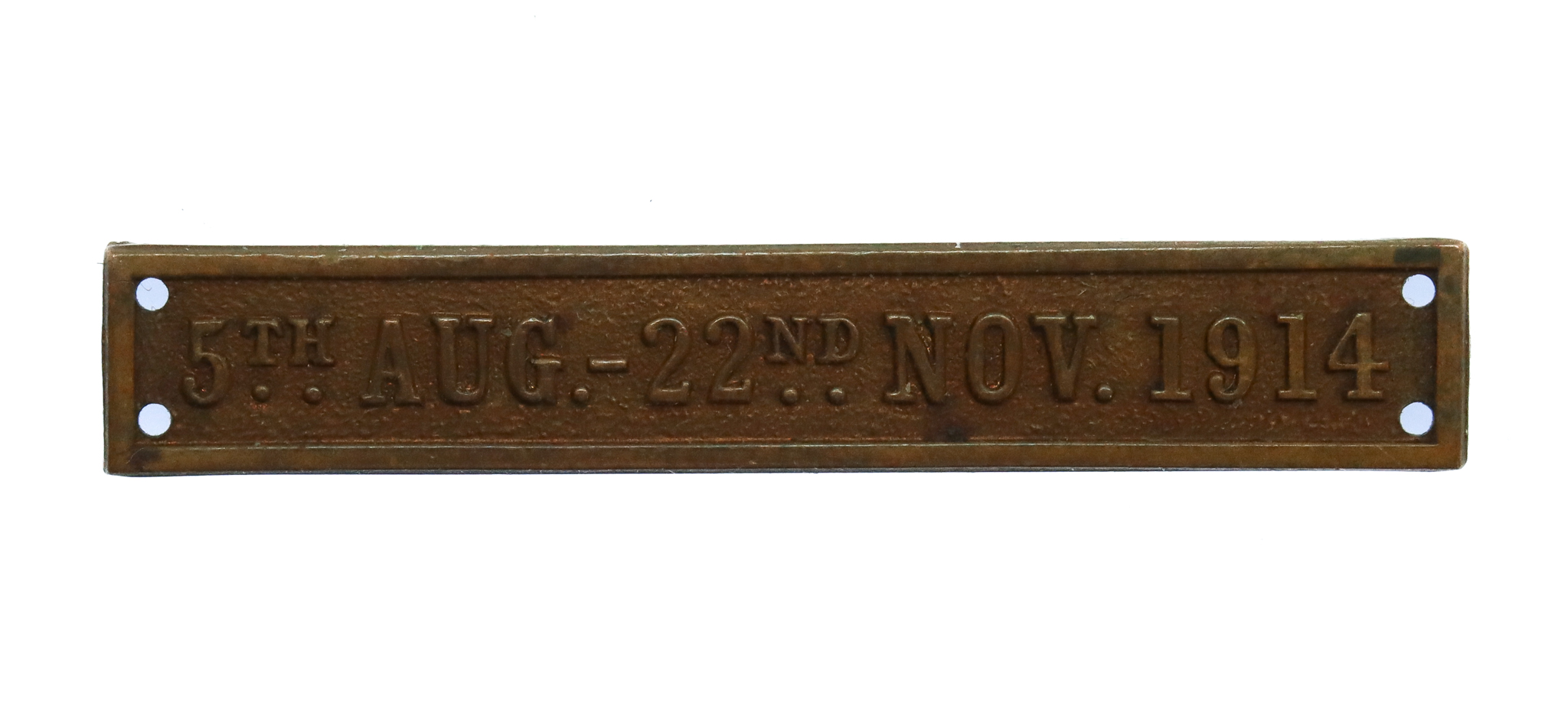 WW1 '5th Aug. - 22nd Nov. 1914' Medal Clasp for 1914 Mons Star