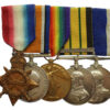 WW1 1914-15 Star, British War Medal, Victory Medal, AGSM (Clasp - Somaliland 1920) and LS&GC Medal Group of Five - Blacksmith 1st Class J.W. Brown, Royal Navy