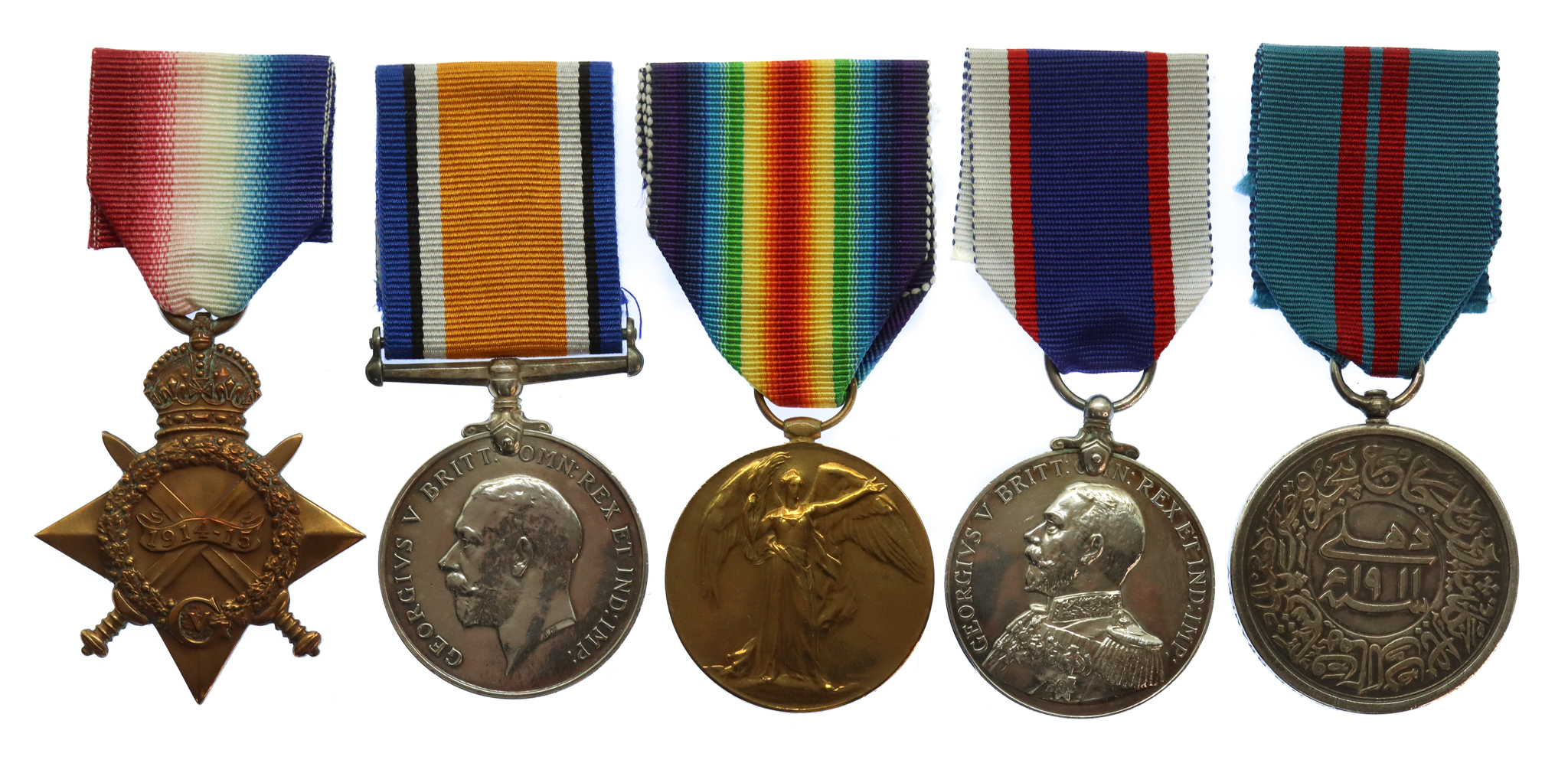 WW1 1914-15 Star, British War Medal, Victory Medal, Royal Fleet Reserve LS&GC and Delhi Durbar 1911 Medal Group of Five - Gnr. H.B. Bramley, Royal Marine Artillery & Royal Fleet Reserve
