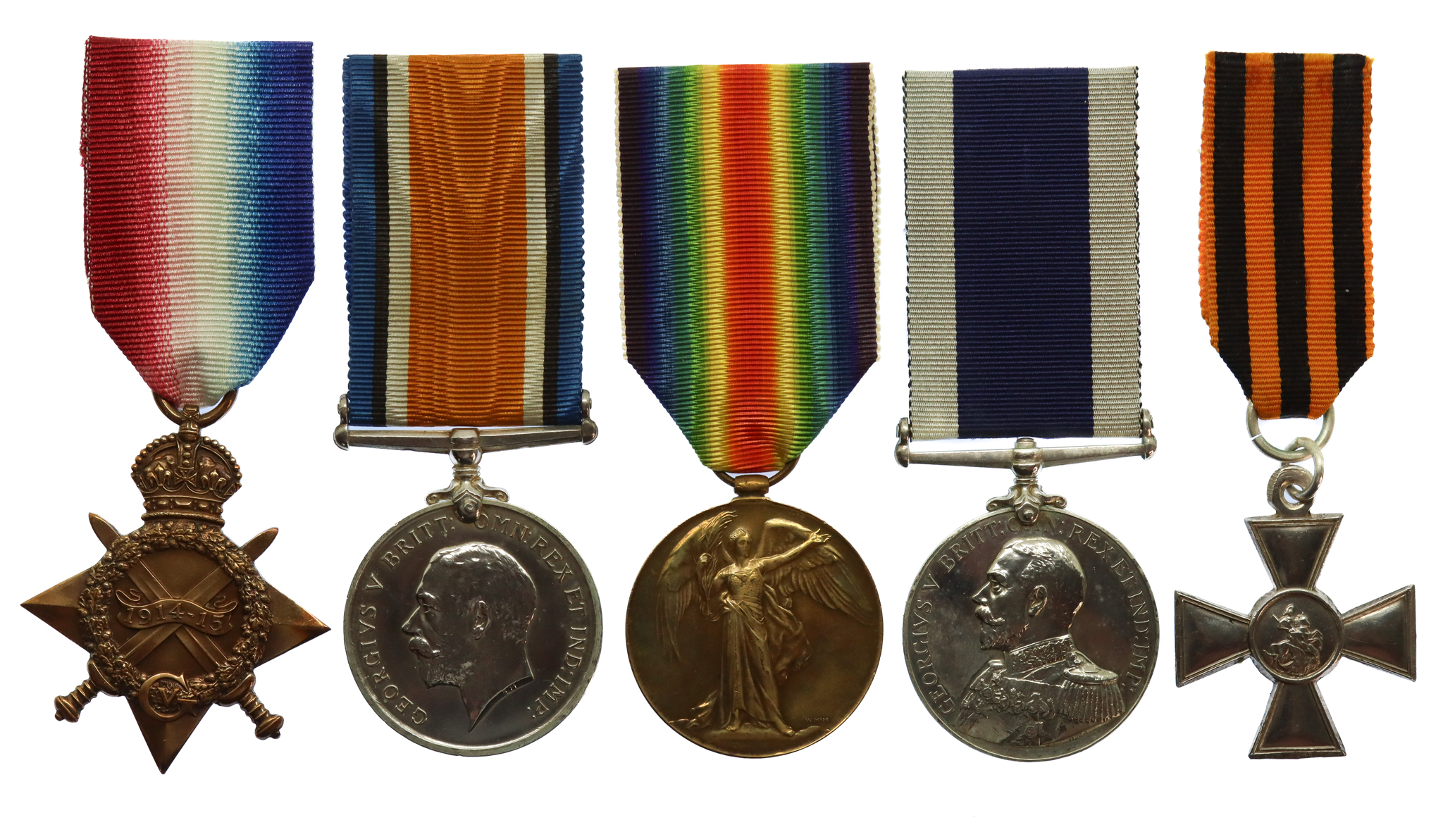 WW1 1914-15 Star, British War Medal, Victory Medal, LS&GC and Russian Cross of St. George, 4th Class - Chief Stoker J.D. Cousins, Royal Navy