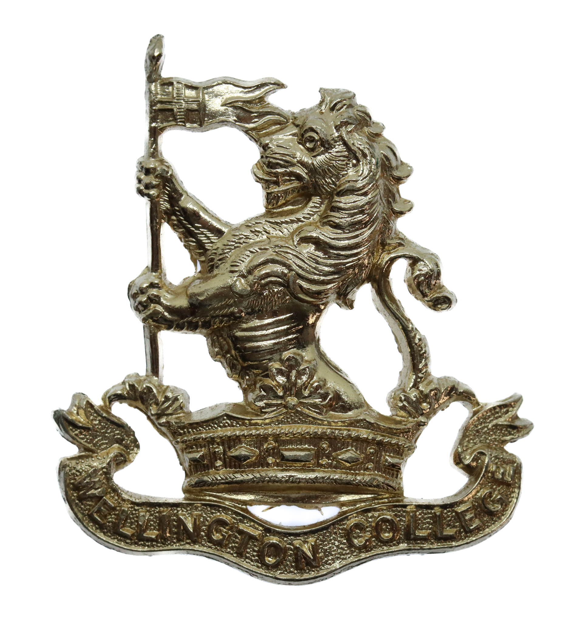 Wellington College O.T.C. Anodised (Staybrite) Cap Badge