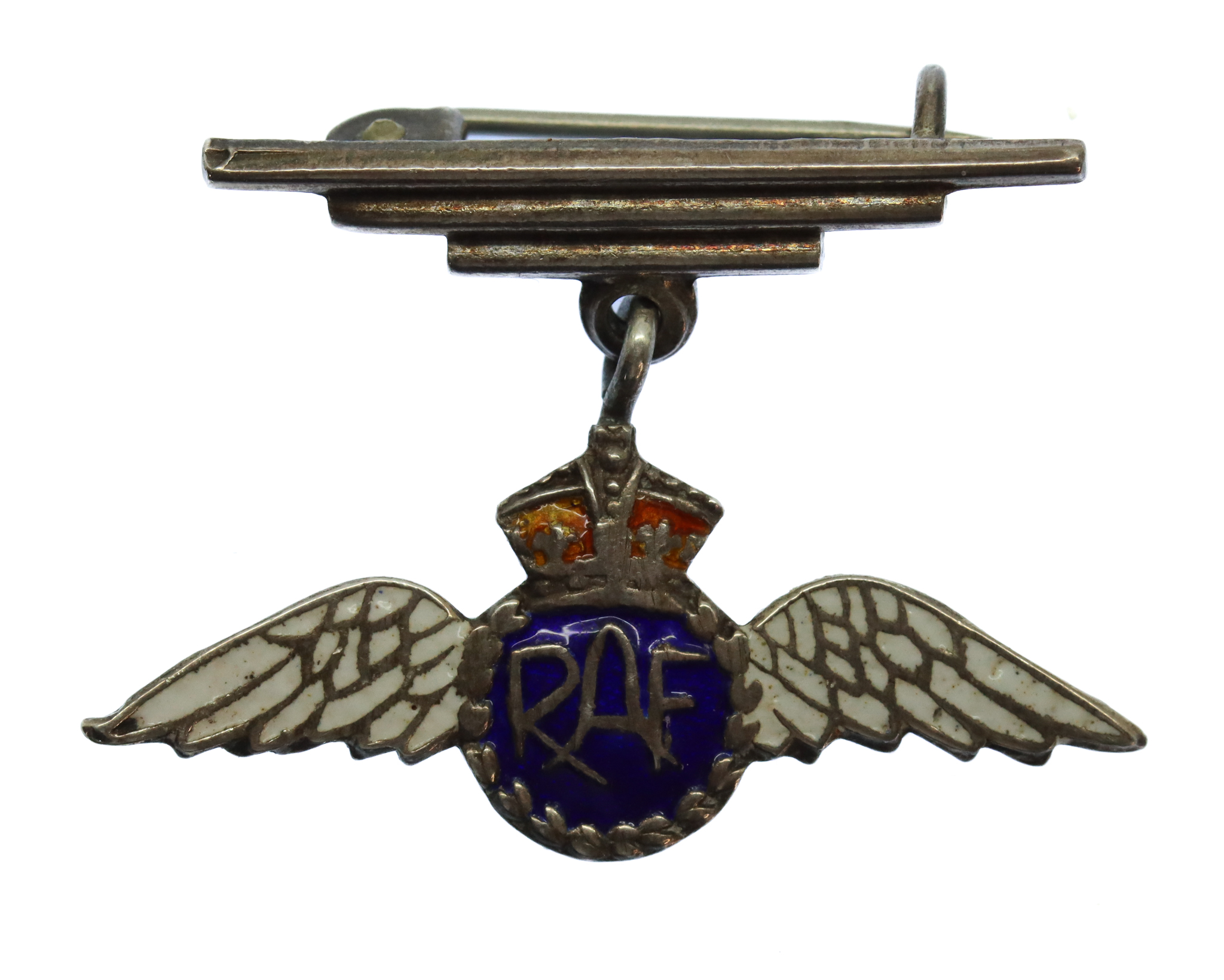 Royal Air Force (R.A.F.) Silver & Enamel Pendant Sweetheart Brooch