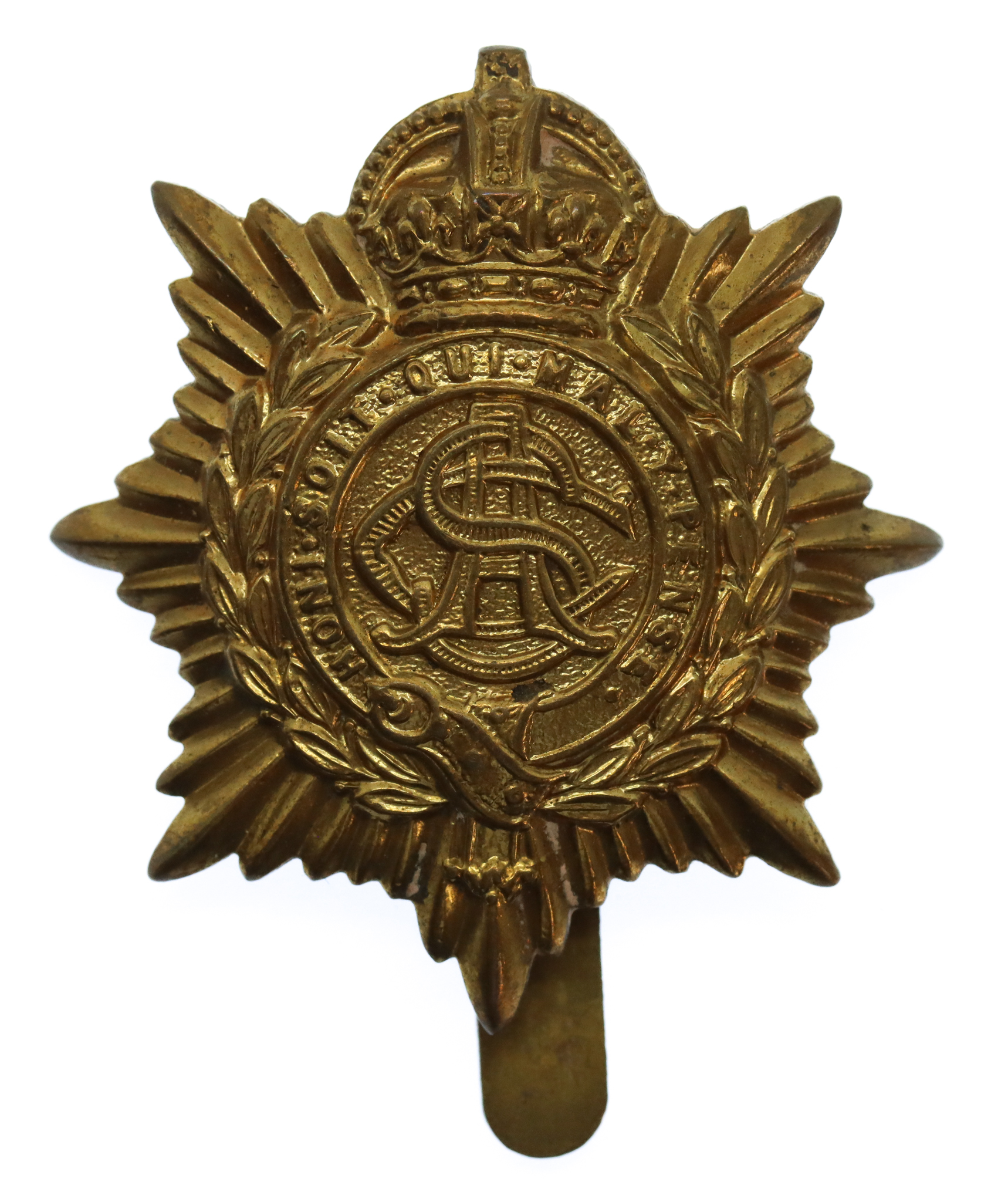 Army Service Corps (A.S.C.) WW1 Non Voided Economy Cap Badge