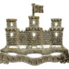 Royal Inniskilling Fusiliers Piper's Silvered Cap Badge