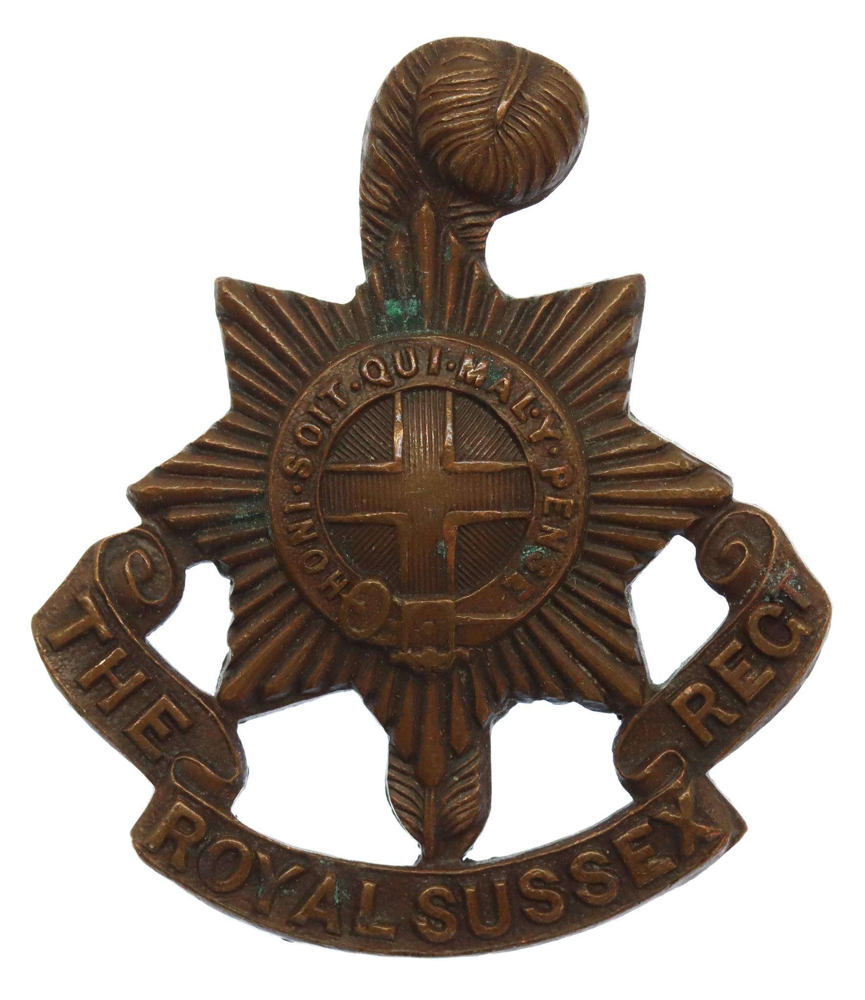 Royal Sussex Regiment Officer's Service Dress Collar Badge
