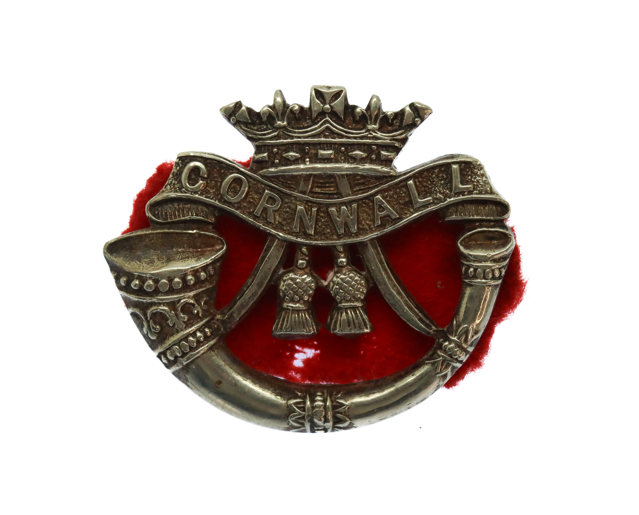 Duke of Cornwall's Light Infantry Officer's Silver Plated Collar Badge