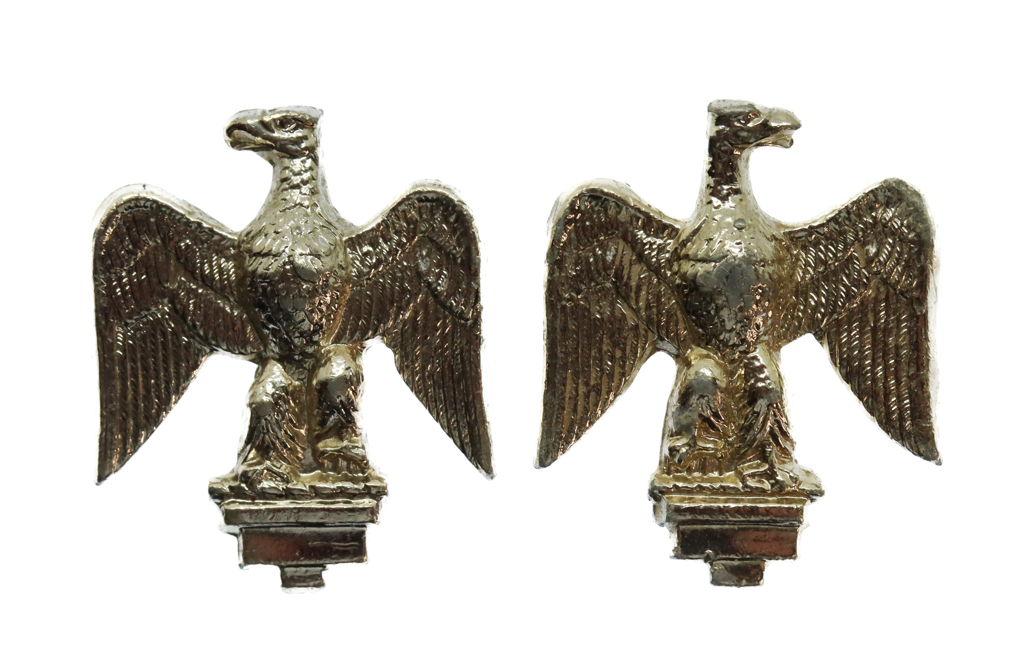 Pair of Essex Regiment Anodised (Staybrite) Collar Badges 