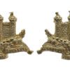 Pair of King's Own Scottish Borderers (K.O.S.B.) Anodised (Staybrite) Collar Badges