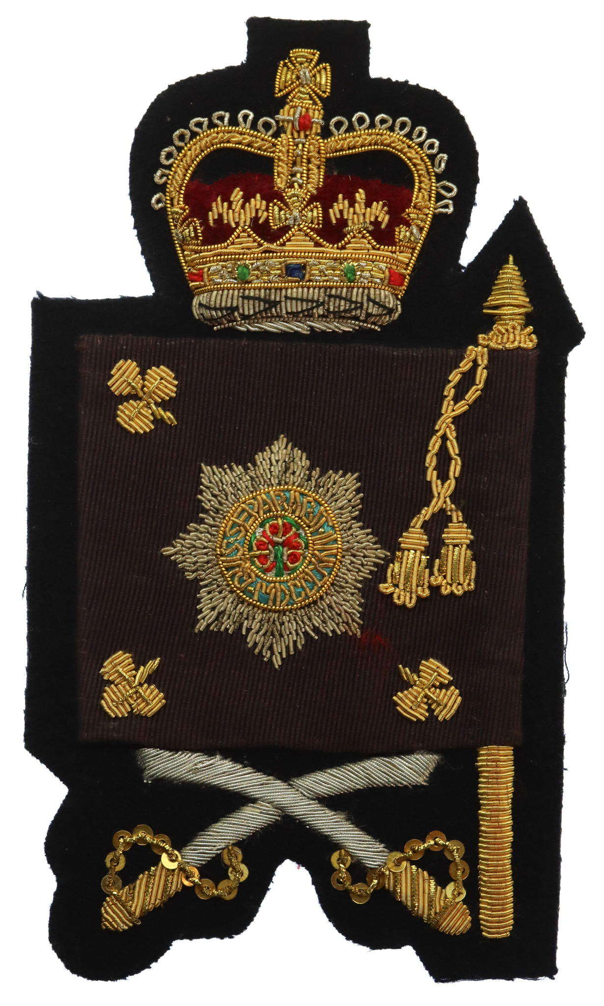 Irish Guards Warrant Officer Class 2 W.O.II Bullion Sleeve Badge - Queen's Crown