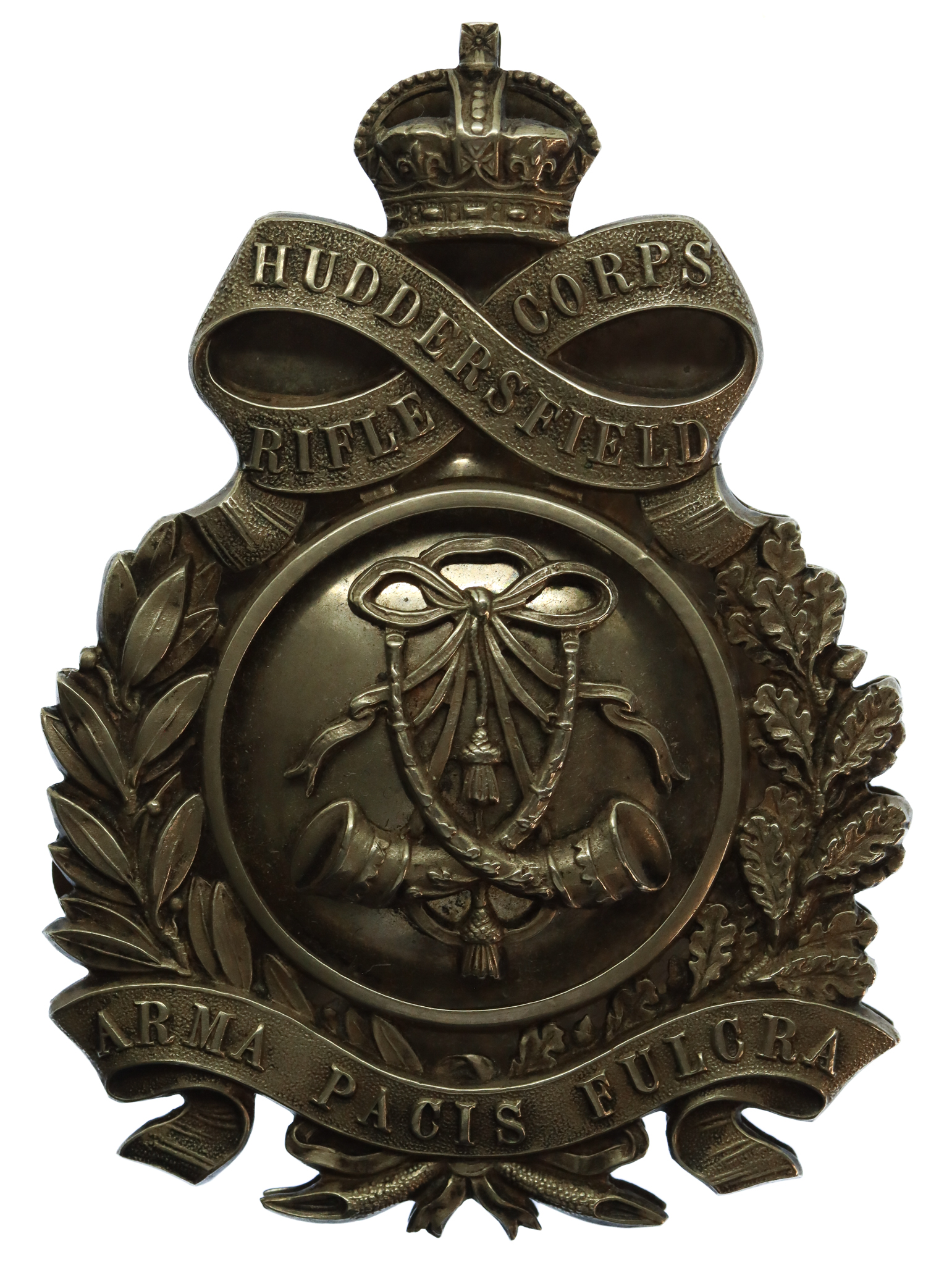 Edwardian Huddersfield Rifle Corps Officer's Pouch Belt Plate