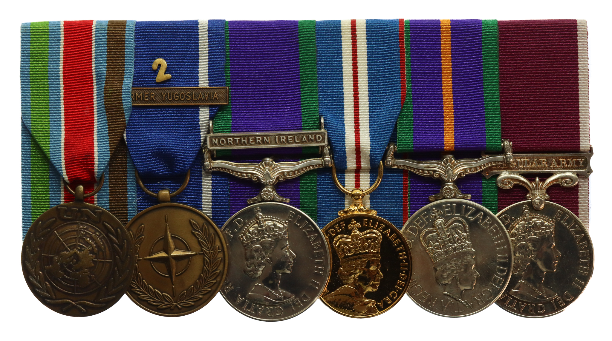 Campaign Service Medal (Northern Ireland), ACSM and Long Service & Good Conduct Medal Group of Six - WO1. C. Brain, Royal Logistic Corps