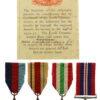 WW2 HMS Intrepid Casualty Medal Group of Four with Condolence Slip - Midshipman David Le Mesurier Granet, Royal Navy - K.I.A. - 26/9/43