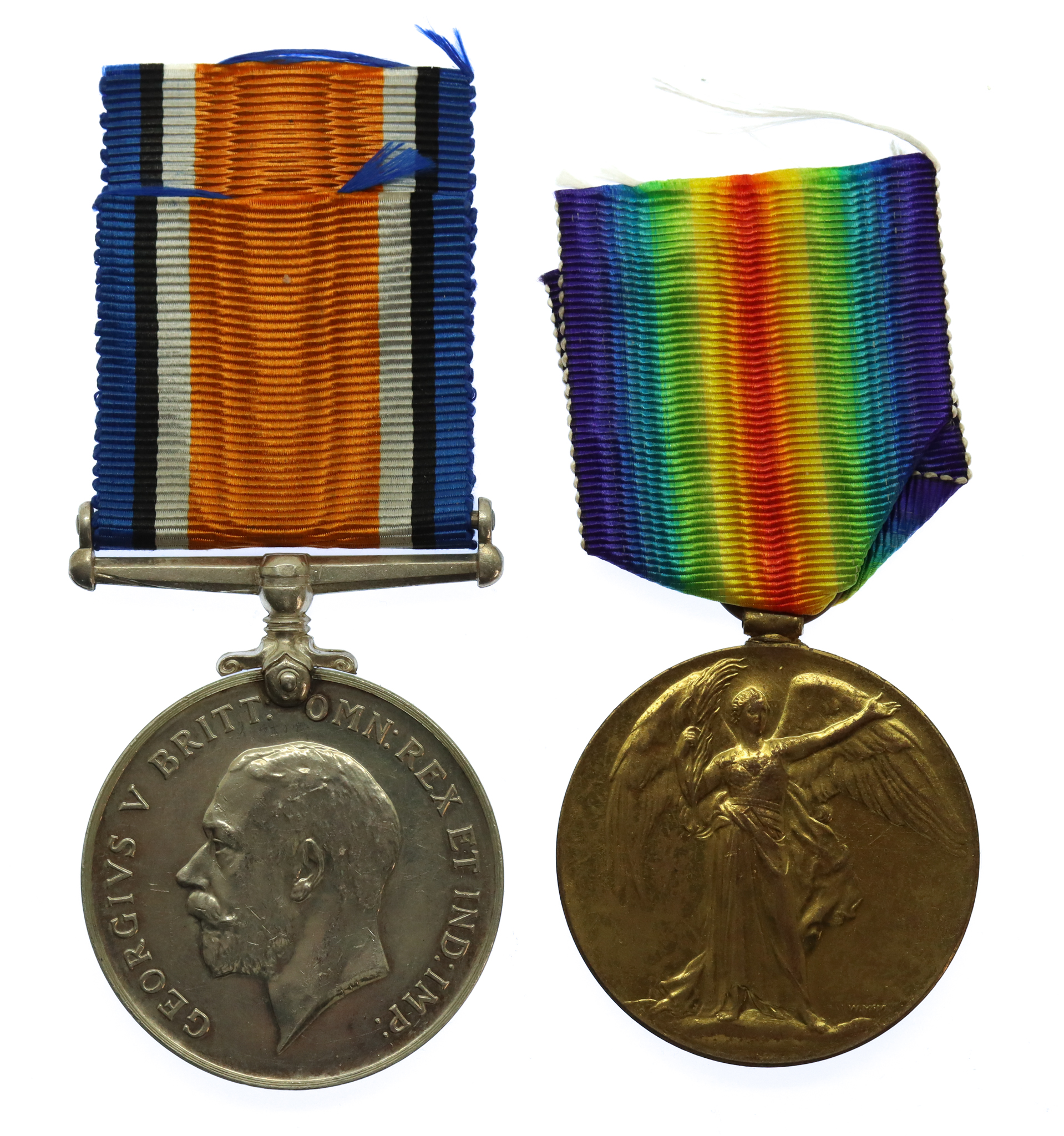 WW1 British War & Victory Medal Pair - Pte. A. Young, King's Own Scottish Borderers