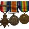WW1 1914 Mons Star and Bar Medal Trio - Pte. J. Darton, 11th Hussars - Accidentally Wounded