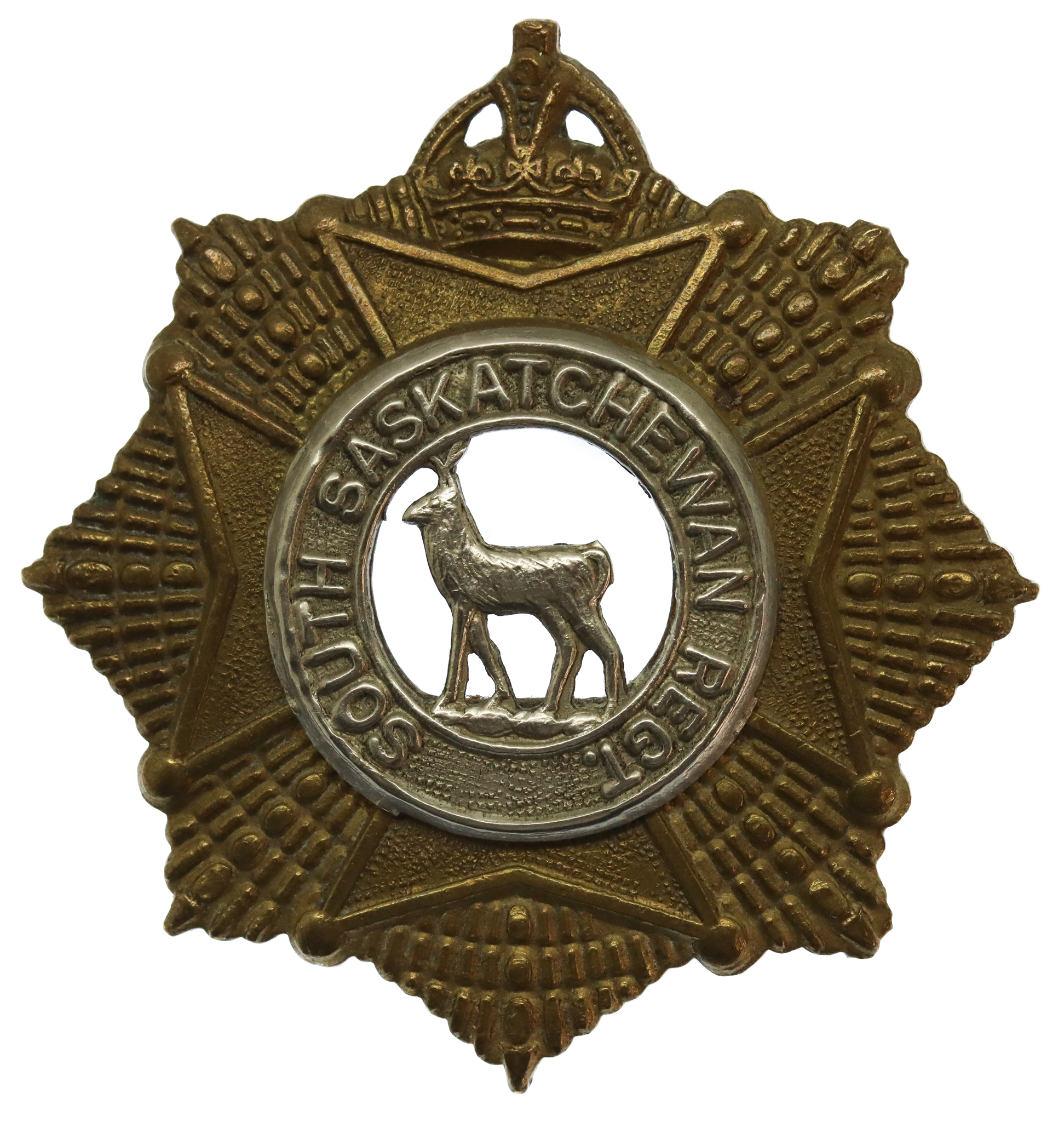 Canadian South Saskatchewan Regiment Cap Badge - King's Crown