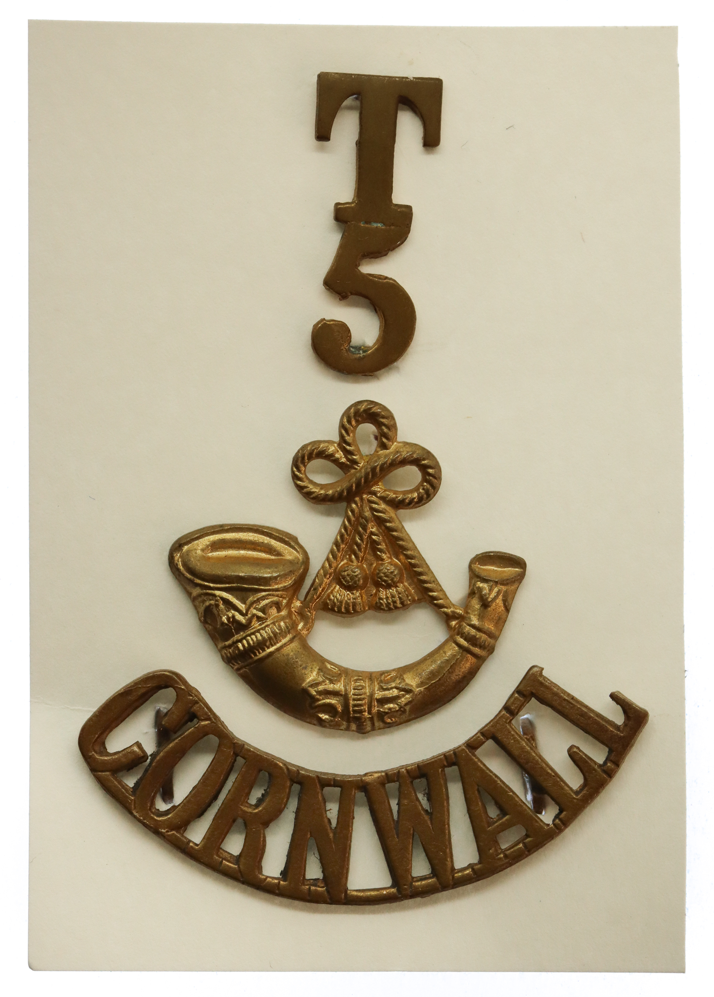 5th Territorial Bn. Duke of Cornwall's Light Infantry (T/5/Bugle/CORNWALL) Shoulder Title