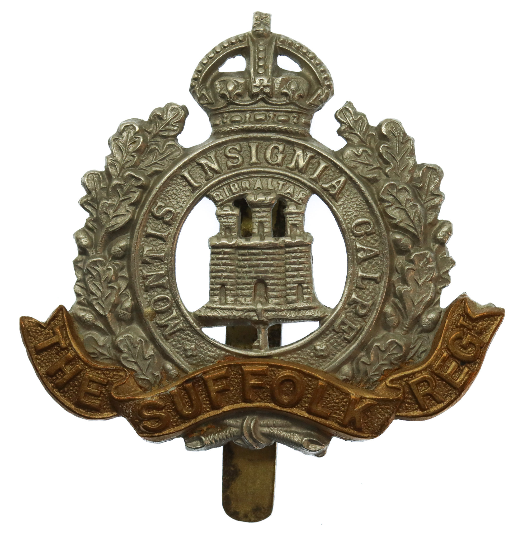 Suffolk Regiment Cap Badge - King's Crown