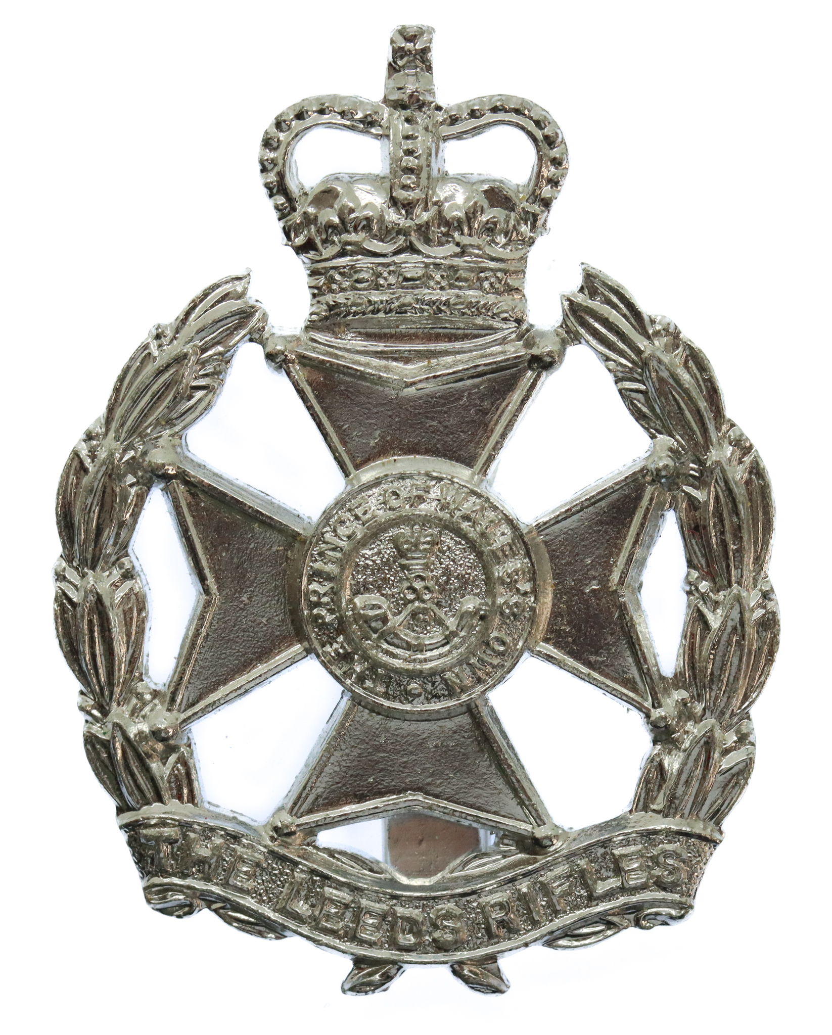Prince of Wales's Own Regiment of Yorkshire (Leeds Rifles) Anodised (Staybrite) Cap Badge 