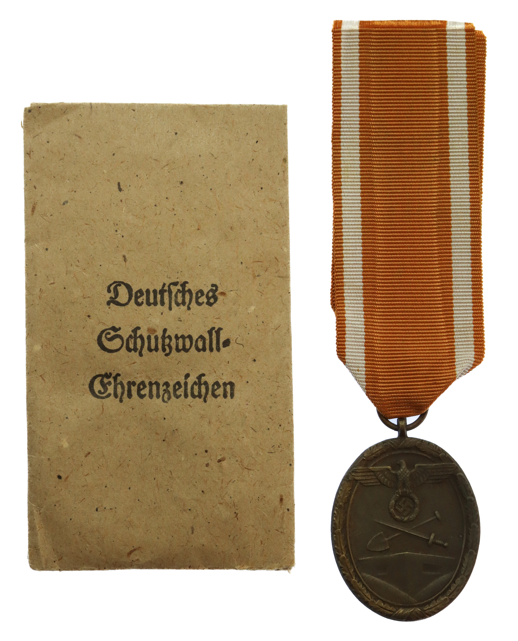 Germany WW2 West Wall Medal With Original Issue Paper Packet