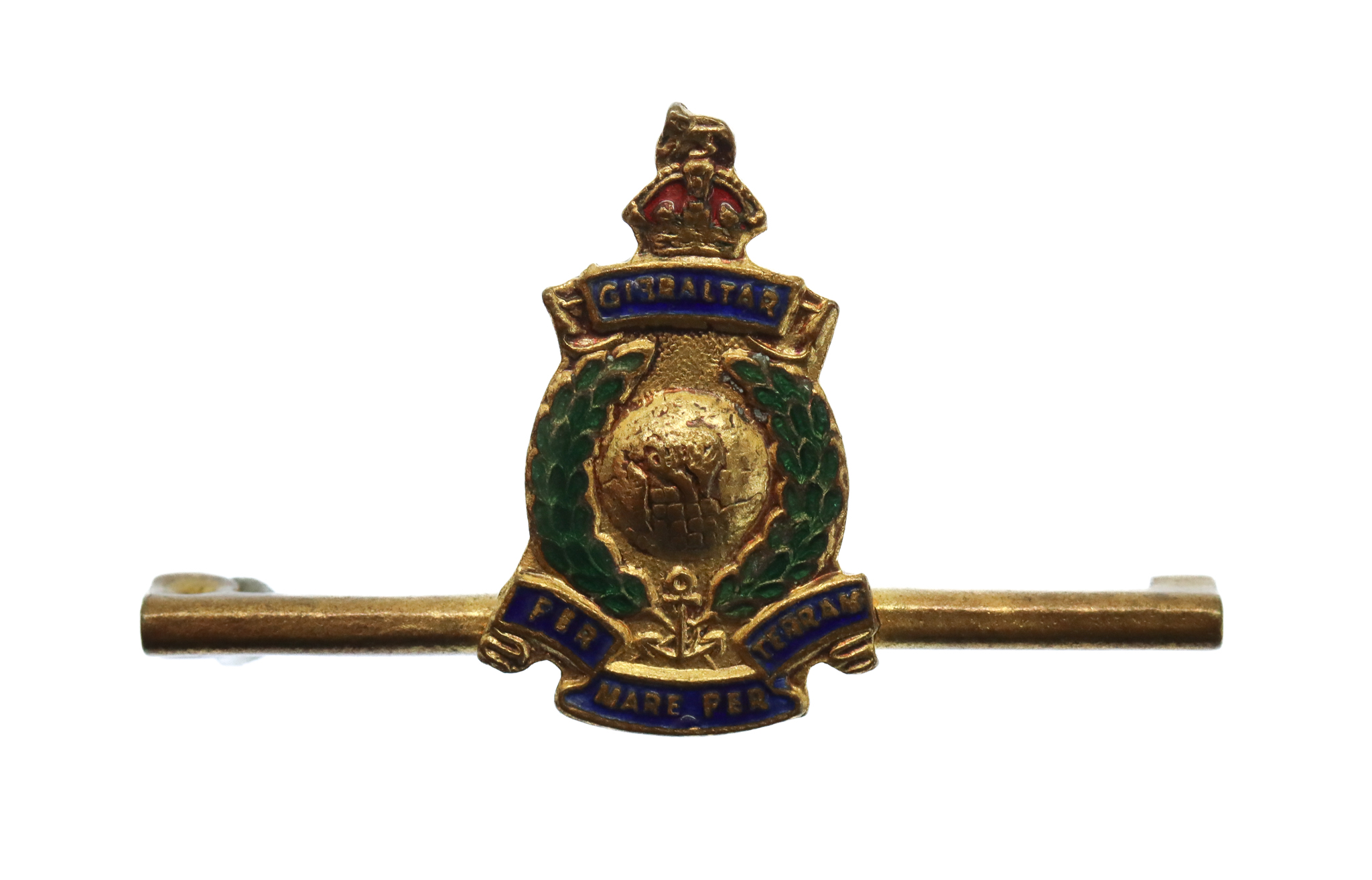 Royal Marines Enamelled Sweetheart Brooch - King's Crown