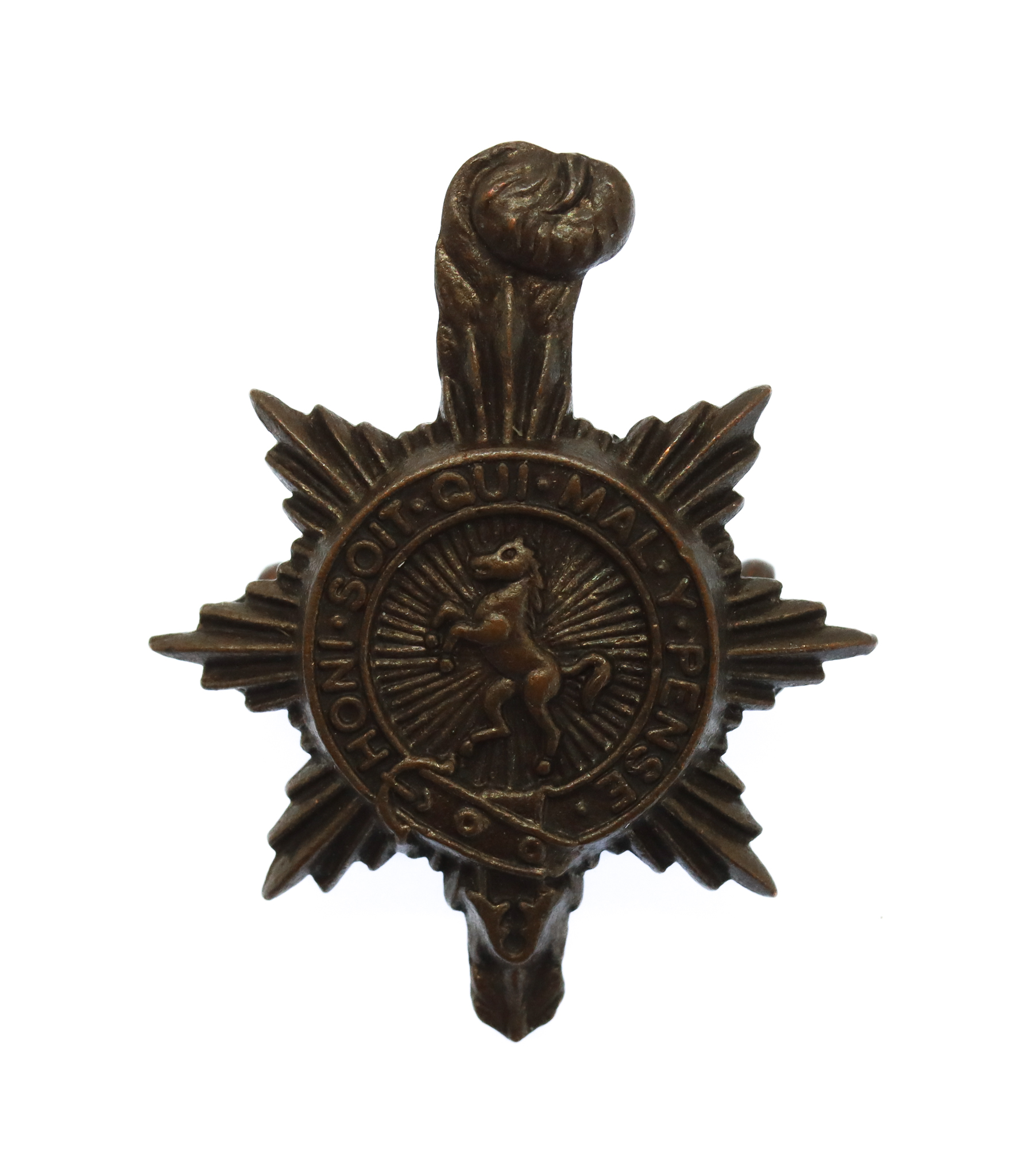 Queen's Regiment Bronze Collar Badge