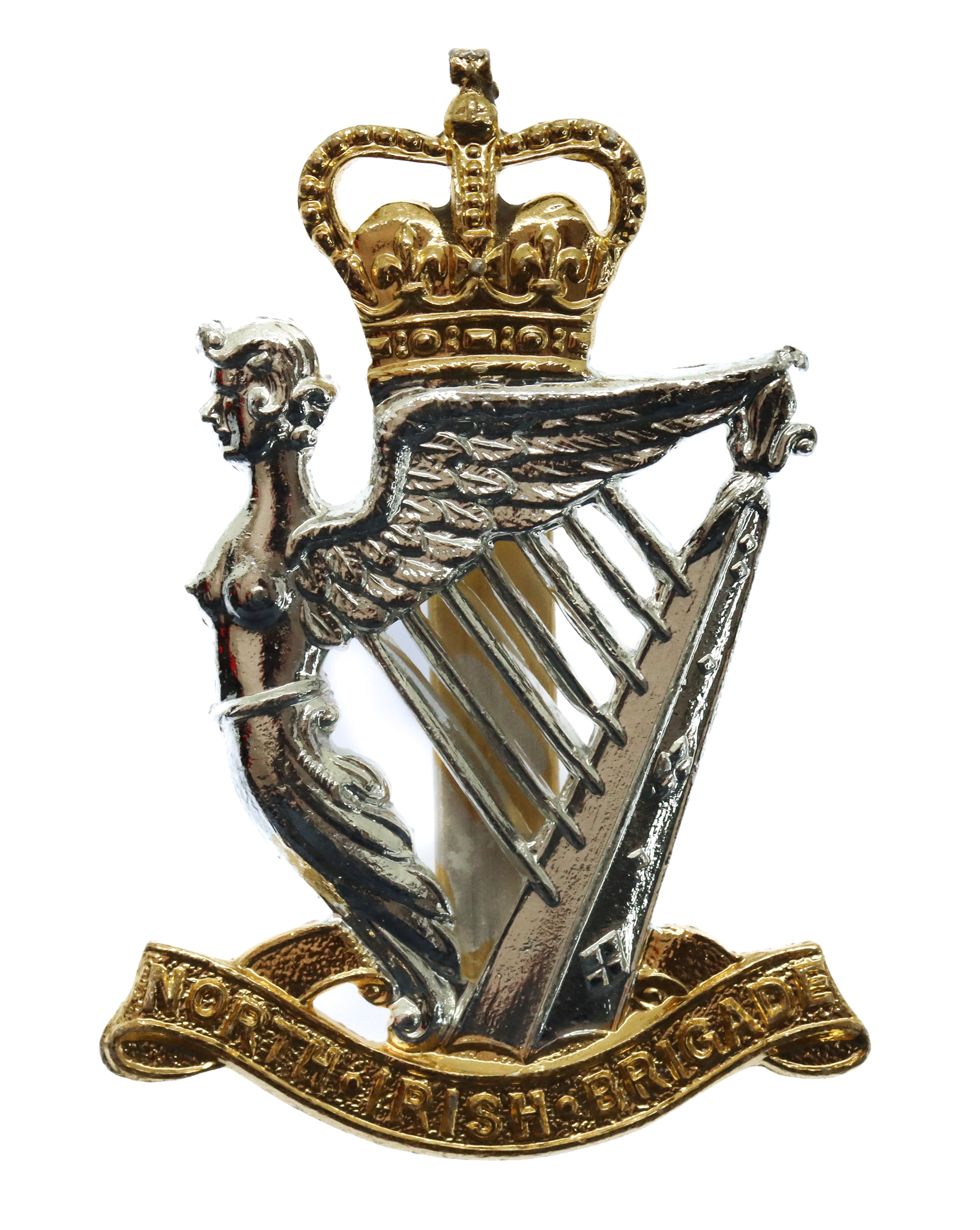 North Irish Brigade Anodised (Staybrite) Cap Badge