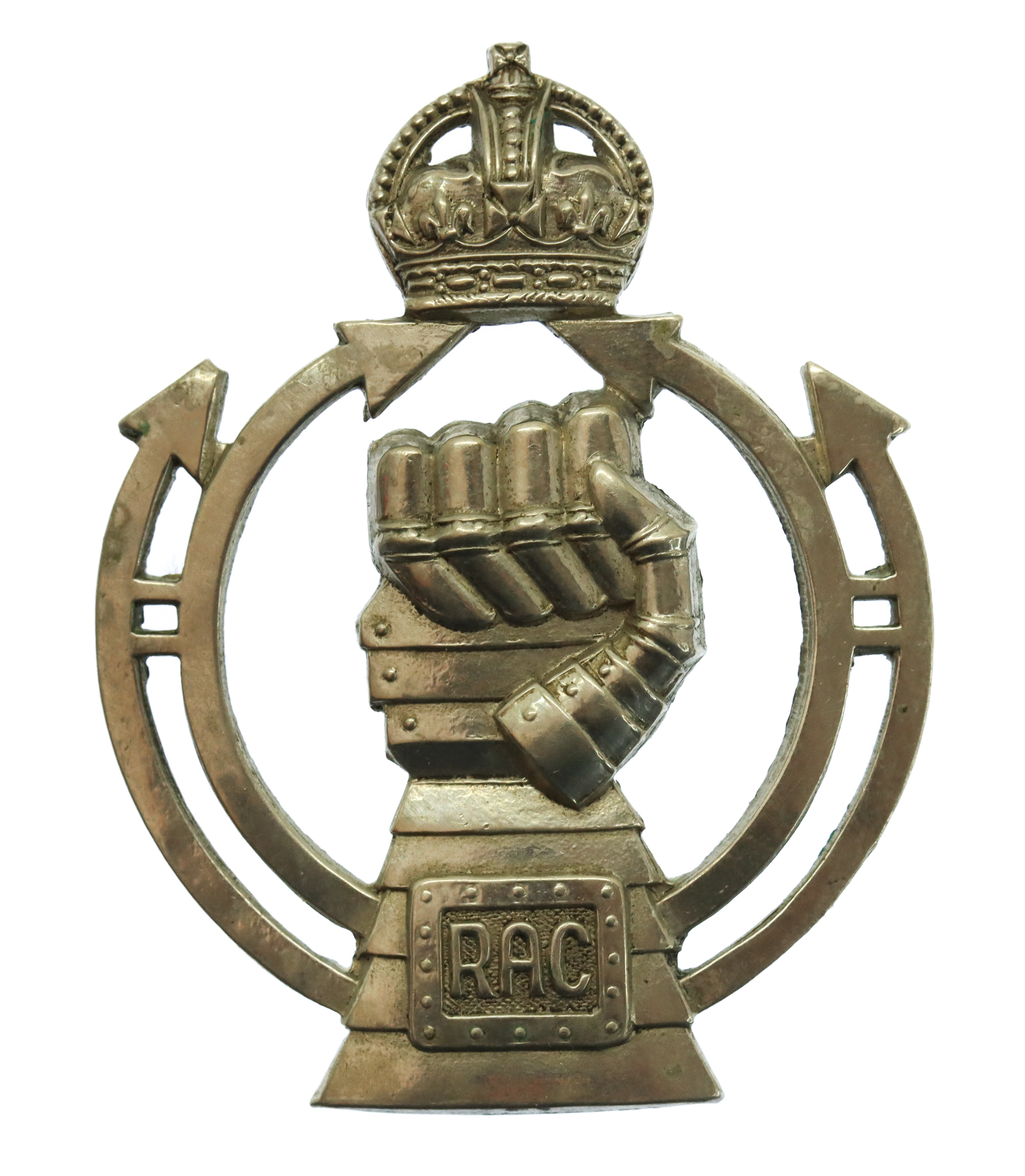 Royal Armoured Corps (R.A.C.) Cap Badge - King's Crown