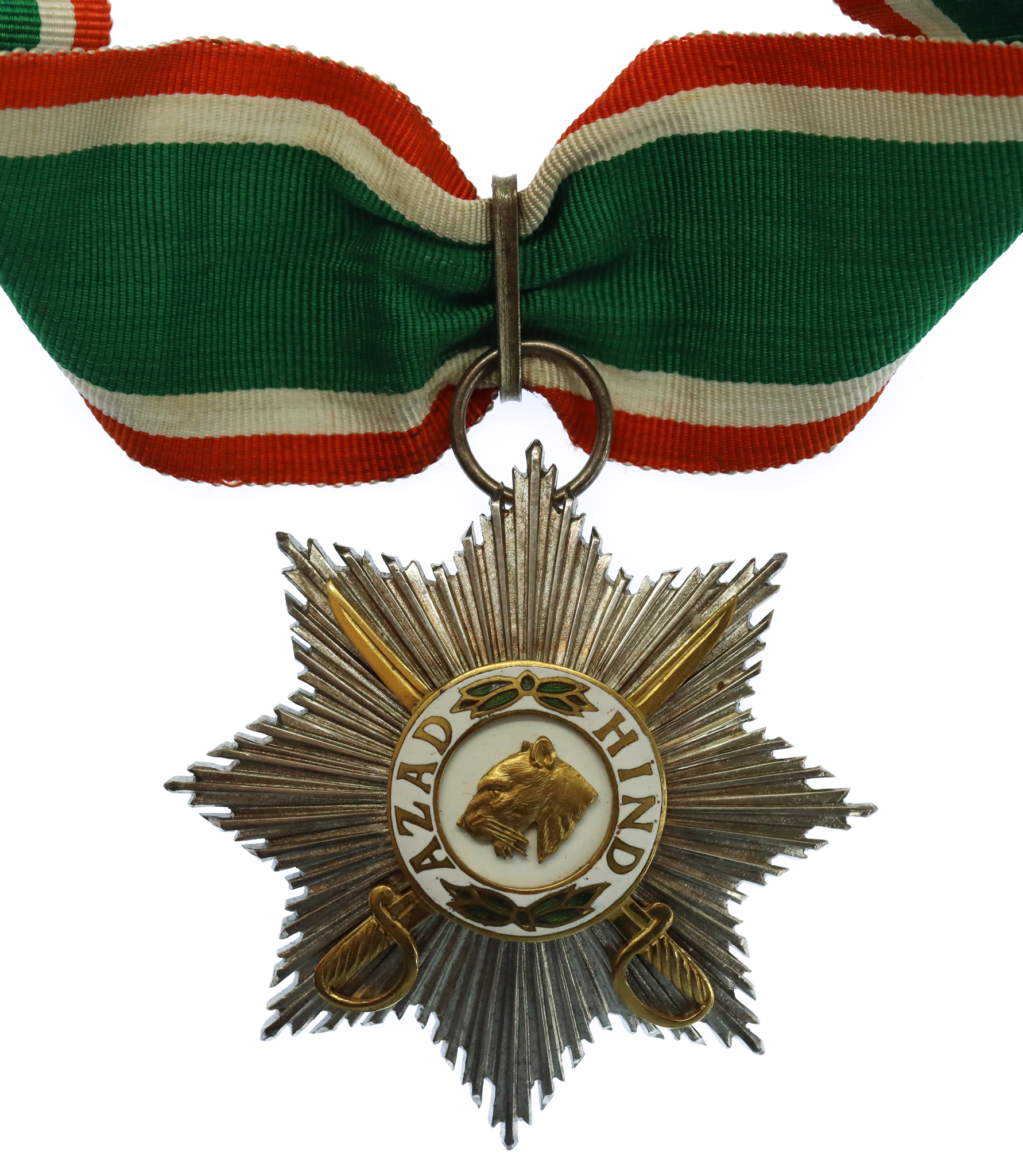 India Azad Hind Sher-e-Hind (Tiger of India) Neck Order With Swords