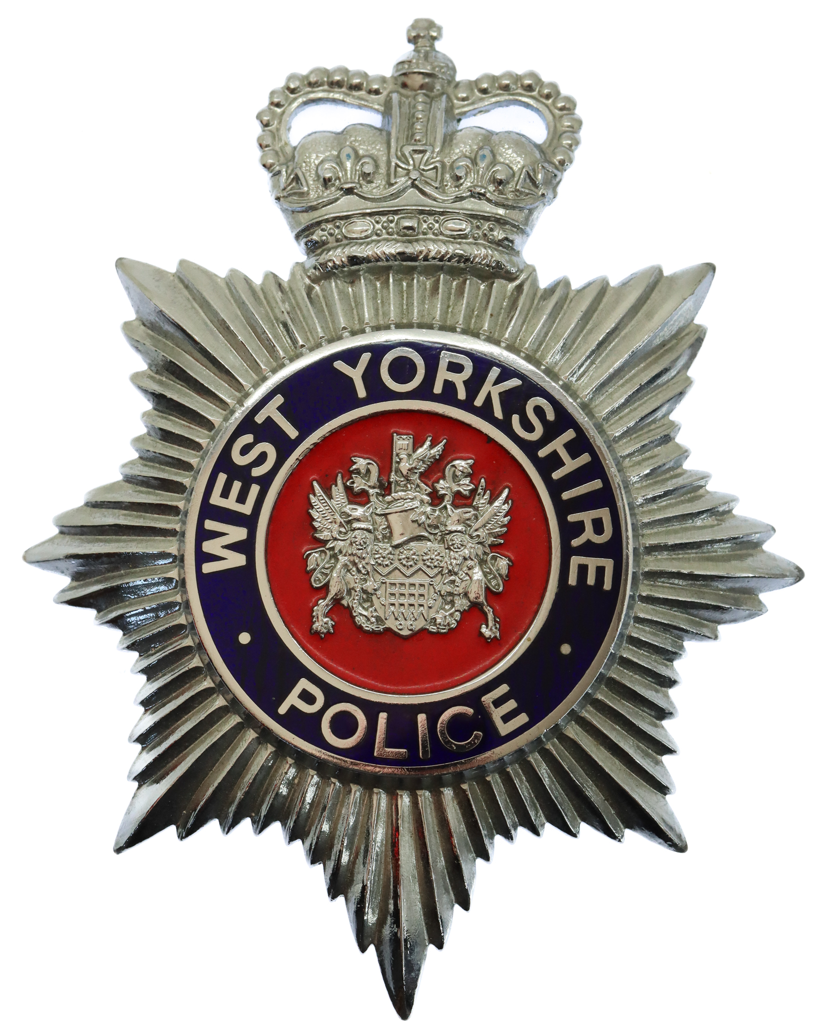 West Yorkshire Police Enamelled Helmet Plate - Queen's Crown